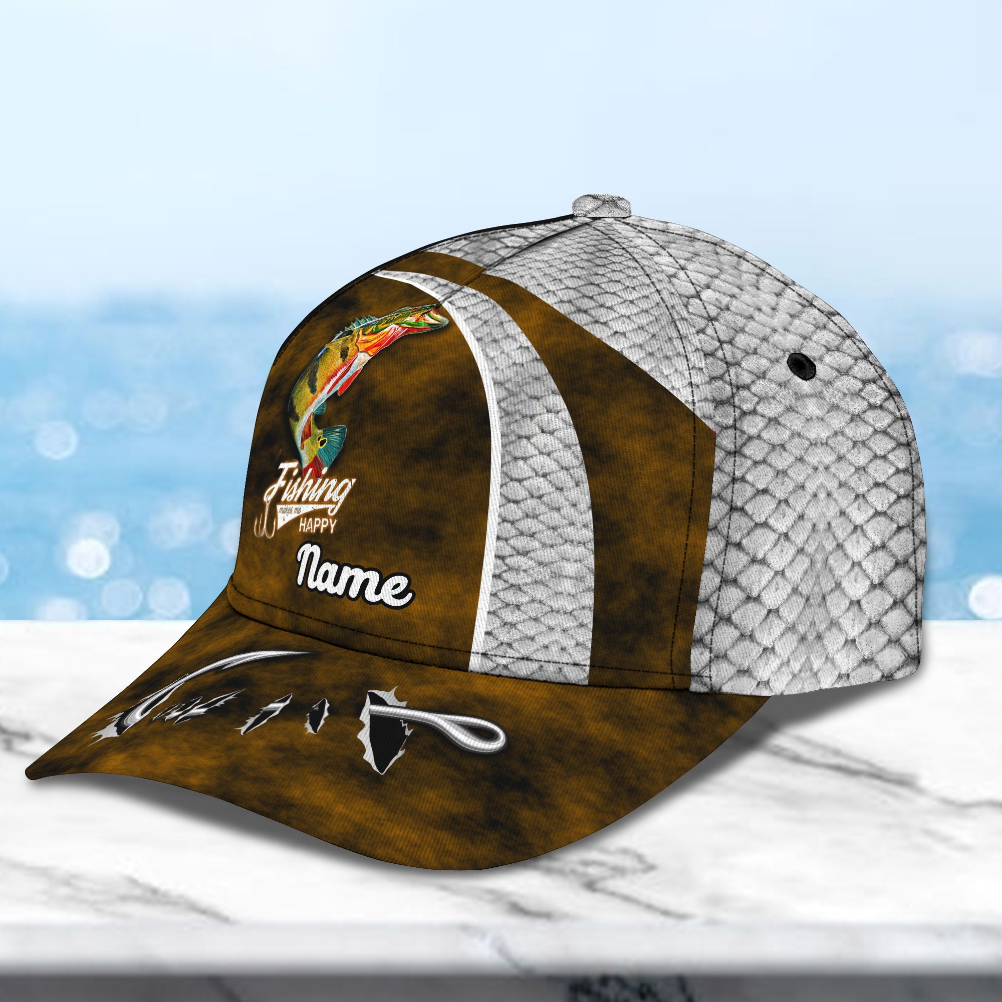 Peacock Bass Fishing 06 - Personalize Name Cap - 163