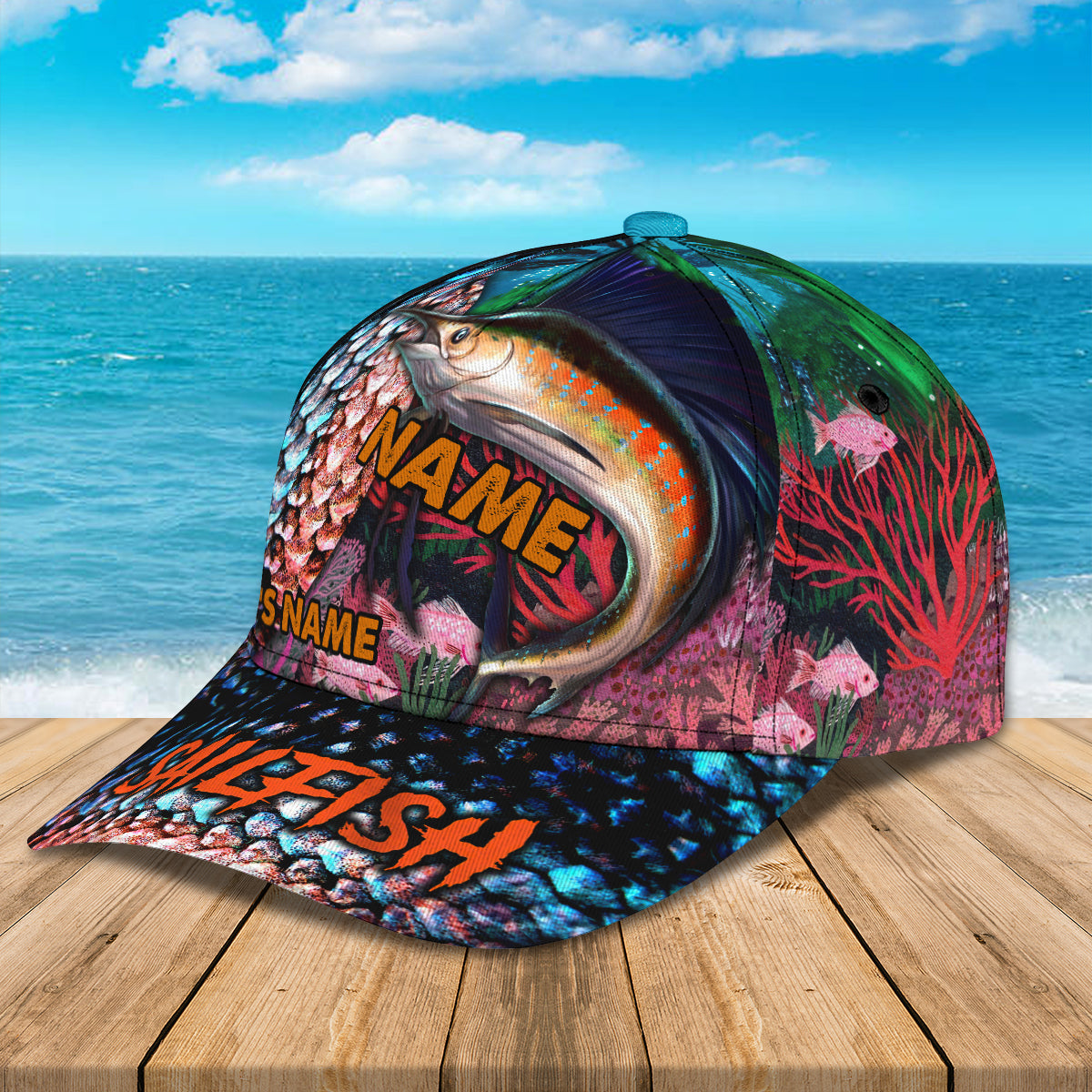 Sailfish Fishing 1 - Personalized Name Cap - Nt168 - Ct076
