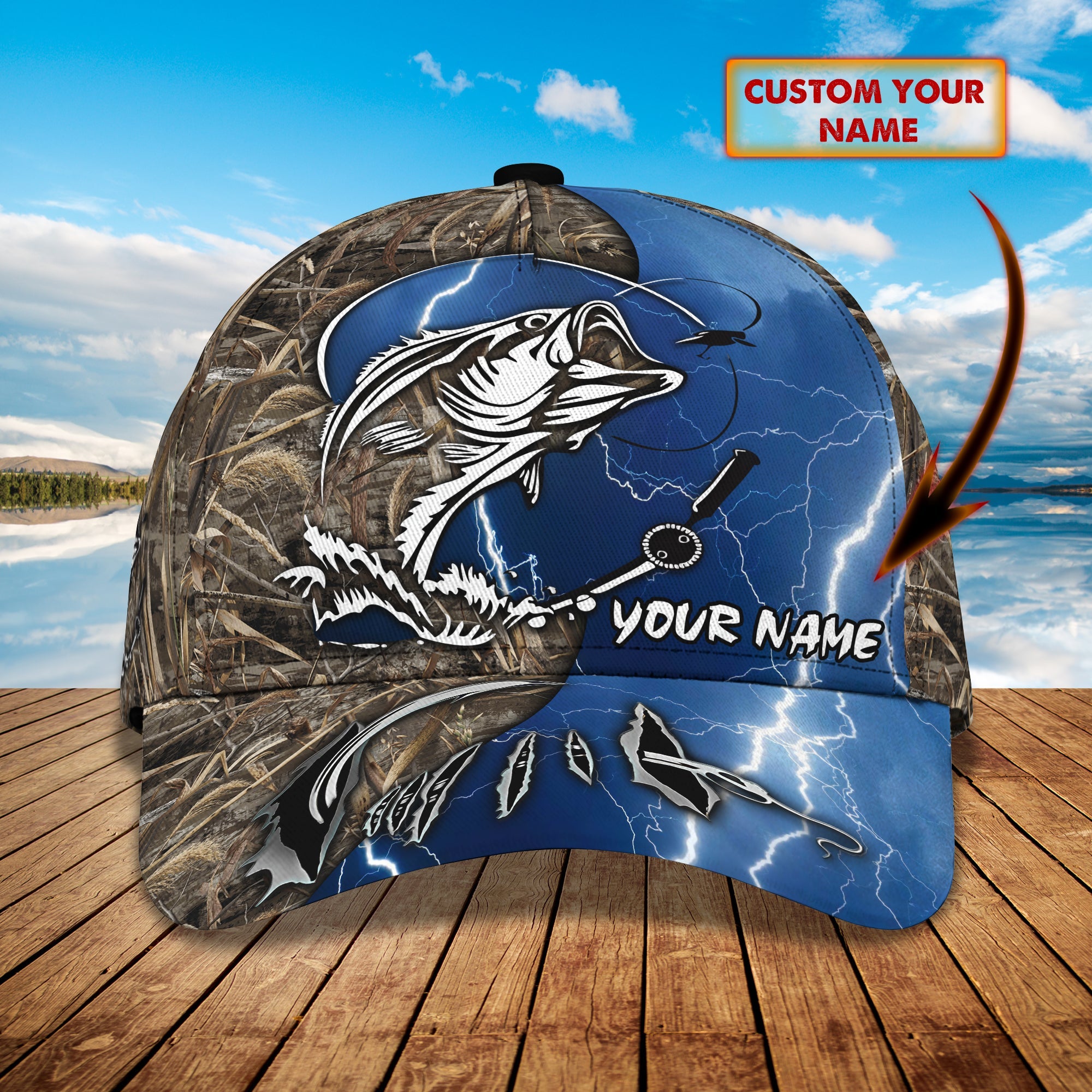 Fishing 01- Personalize Name Cap  - CV98