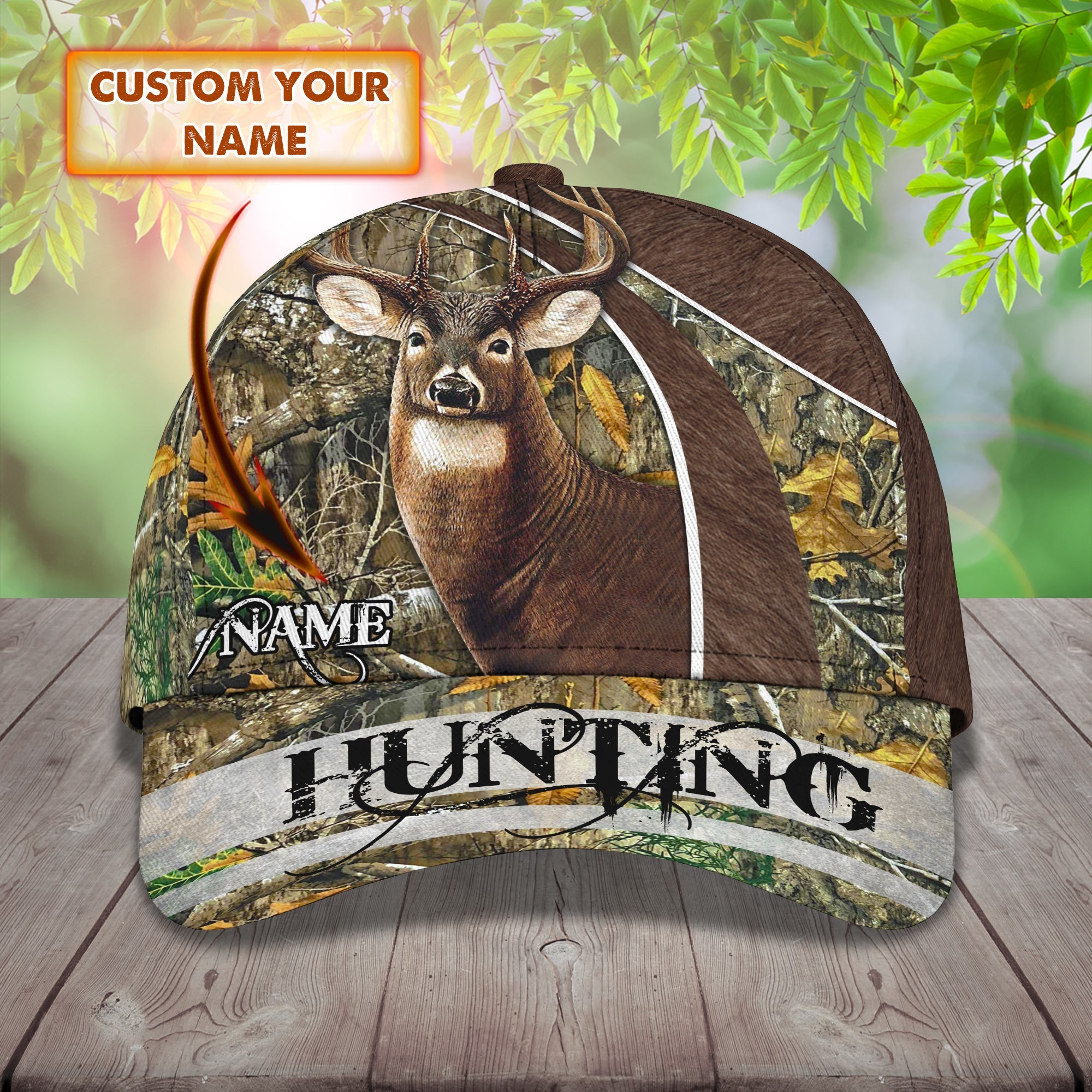 Deer Hunting - Personalize Name Cap  - Loop - Ntp-244