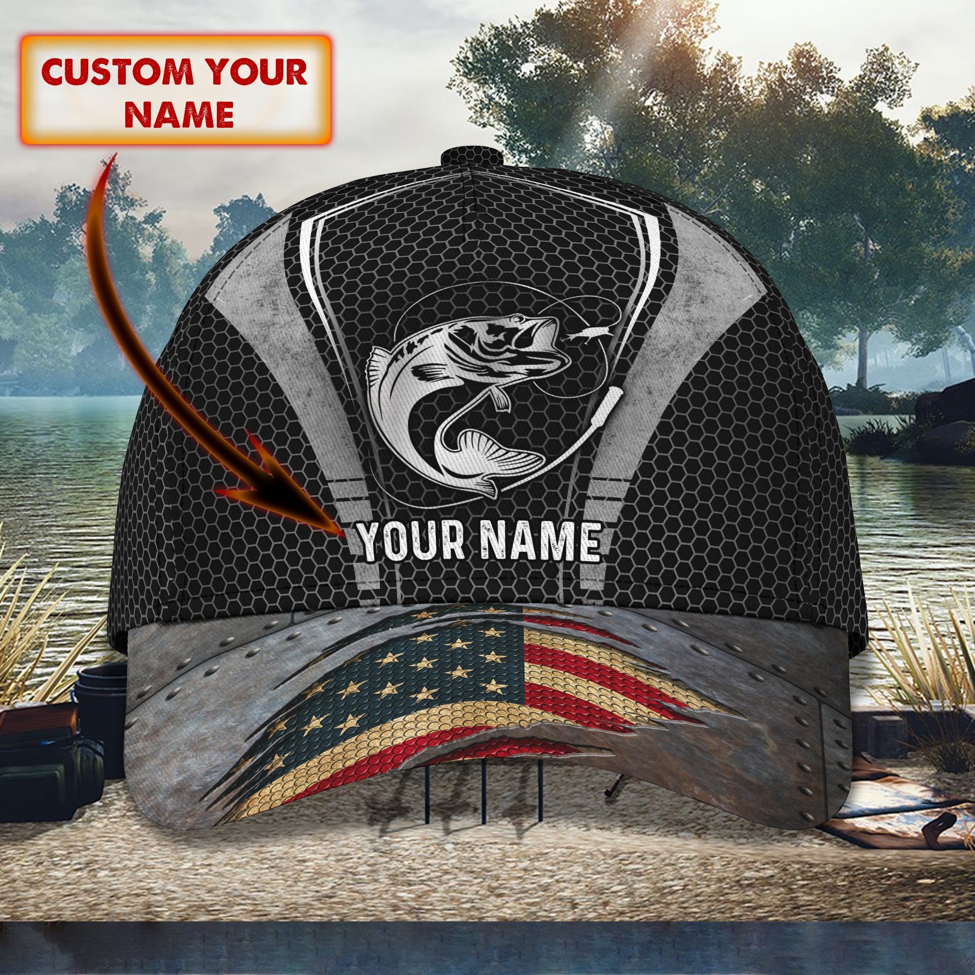 Fishing classic cap custom name dt69-1005
