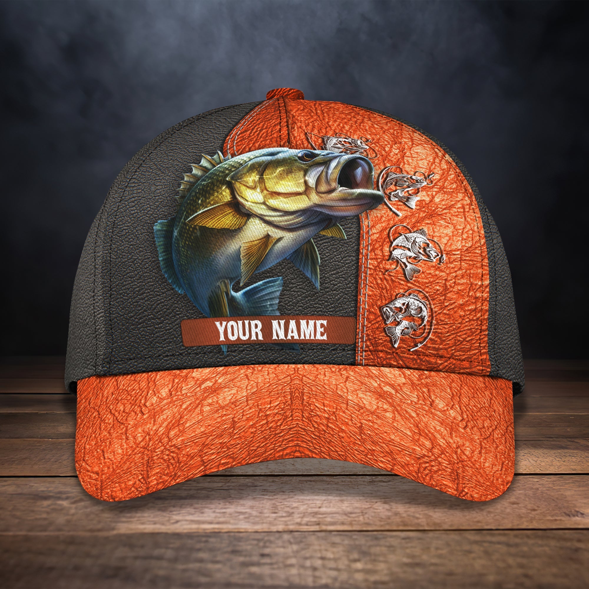 Bass Fishing - Personalized Name Cap