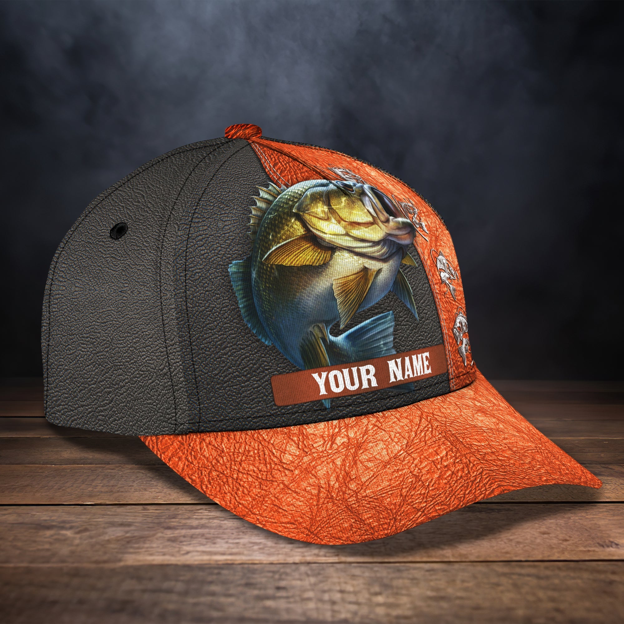 Bass Fishing - Personalized Name Cap