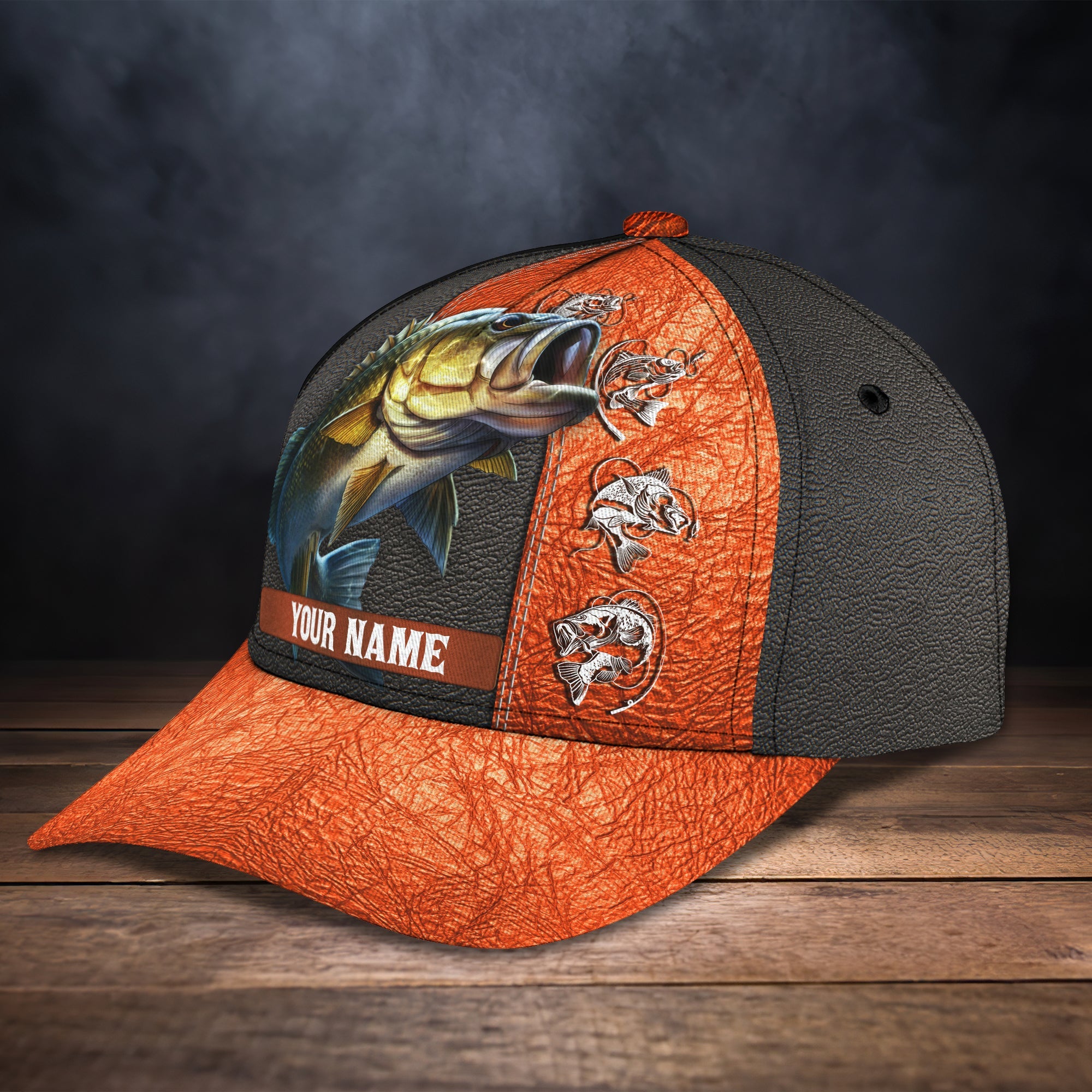 Bass Fishing - Personalized Name Cap
