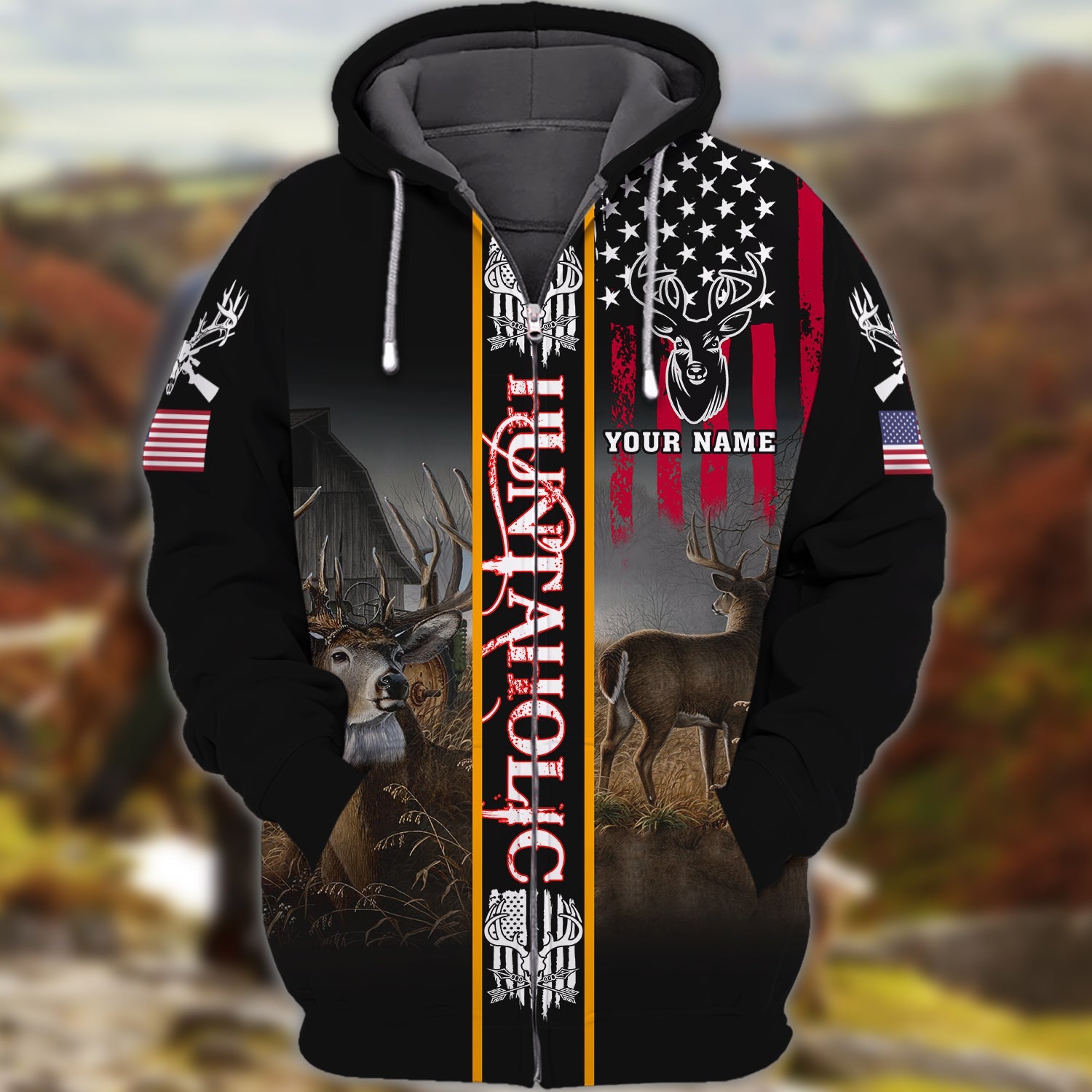 Hunting - Personalized Name 3D Zipper hoodie - Lta98 56