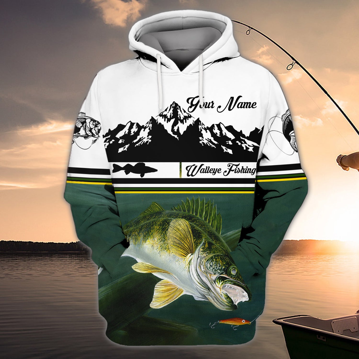 Walleye Fishing - Personalized Name 3D Hoodie - Dah 36