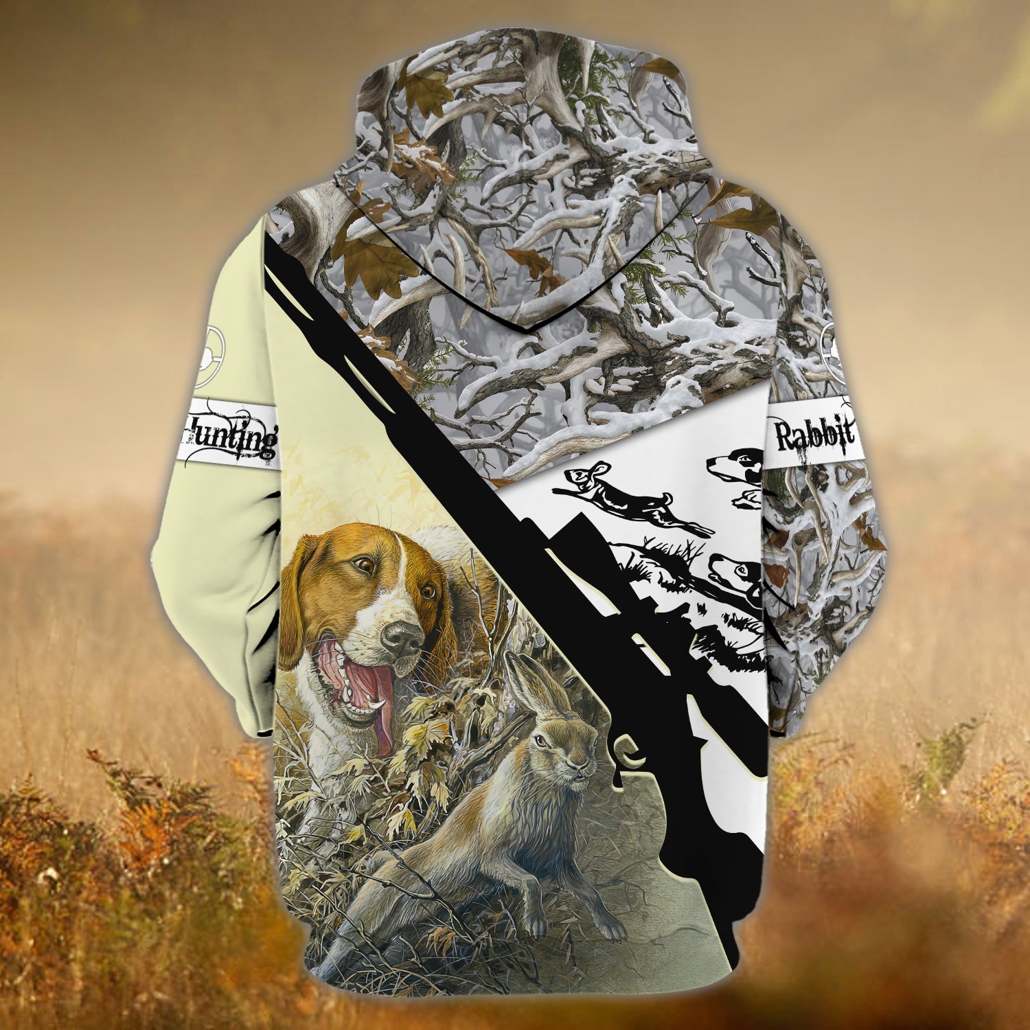 Rabbit Hunting - Personalized Name 3D Zipper hoodie - QB95