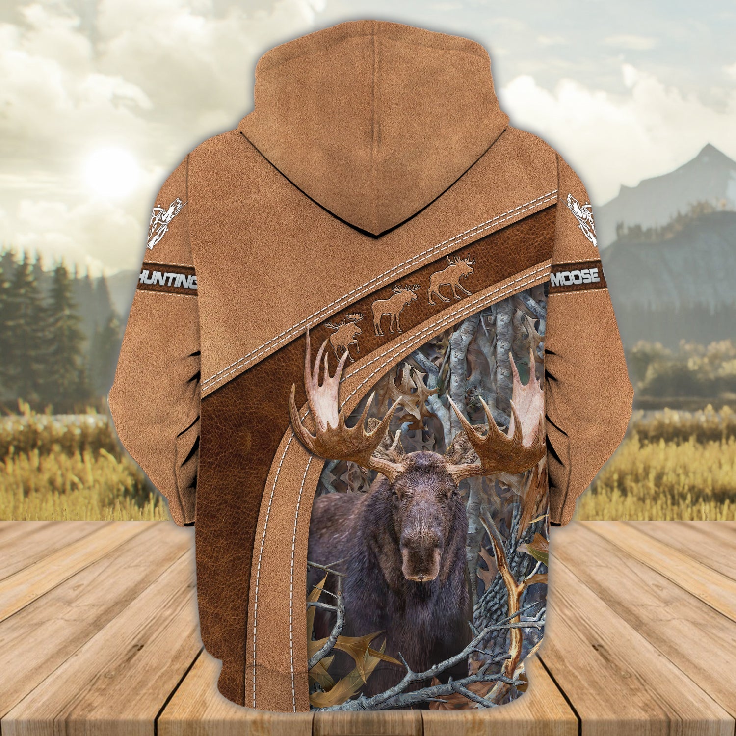 Moose Hunting - Personalized Name 3D Zipper hoodie - NBTT 134