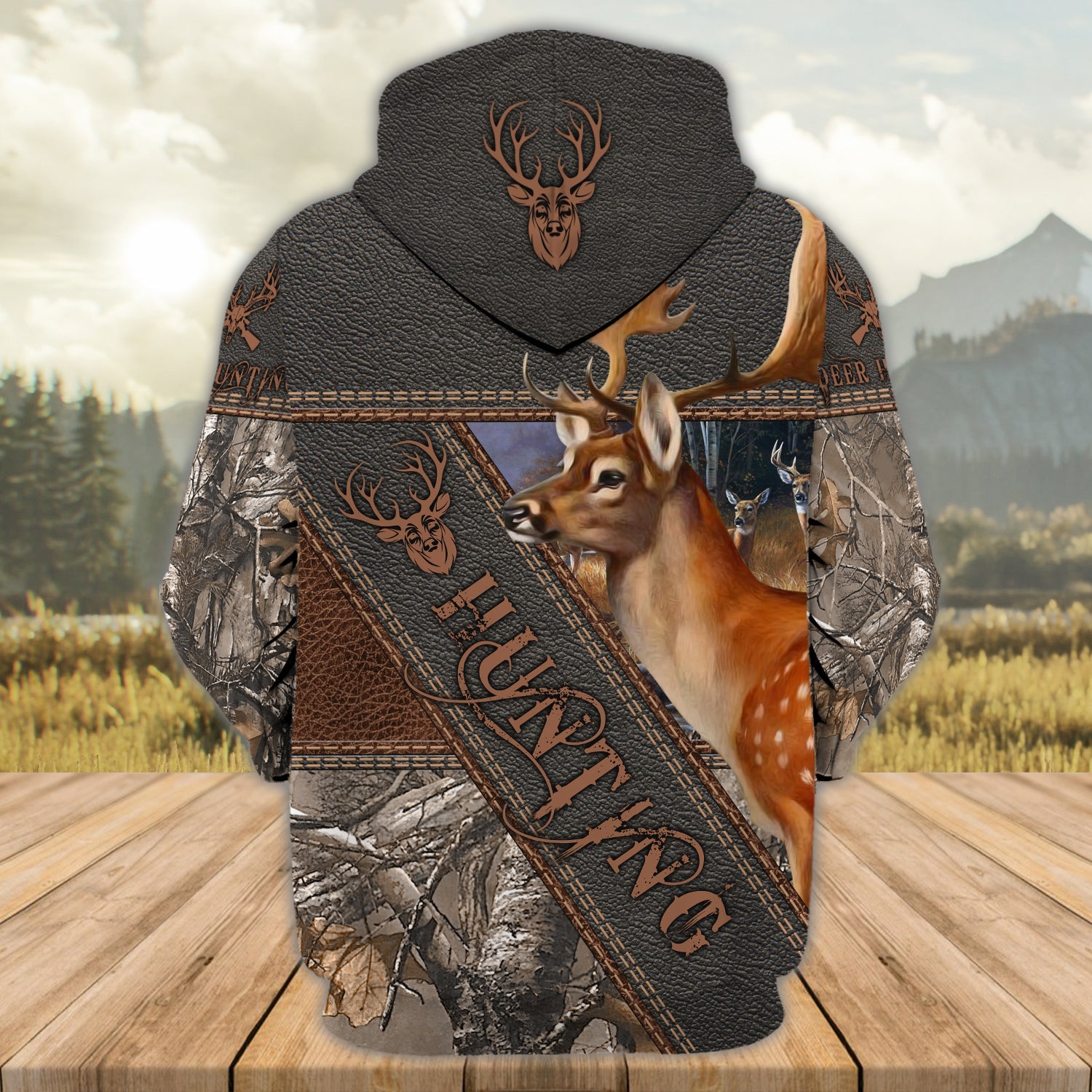 Deer Hunting V14 - Personalized Name 3D Zipper hoodie - Pth98