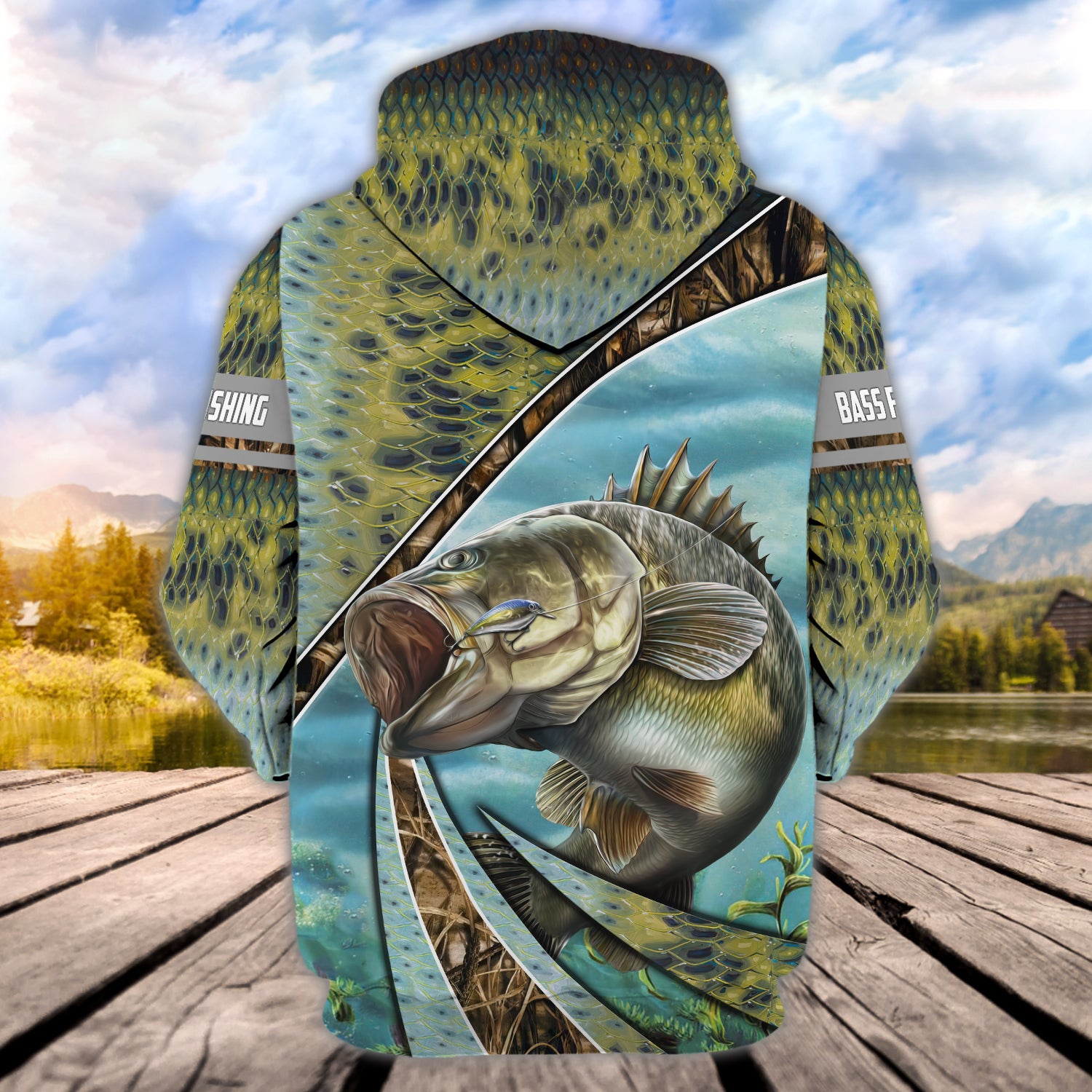 Bass Fishing - Personalized Name 3D Zipper Hoodie - 1252