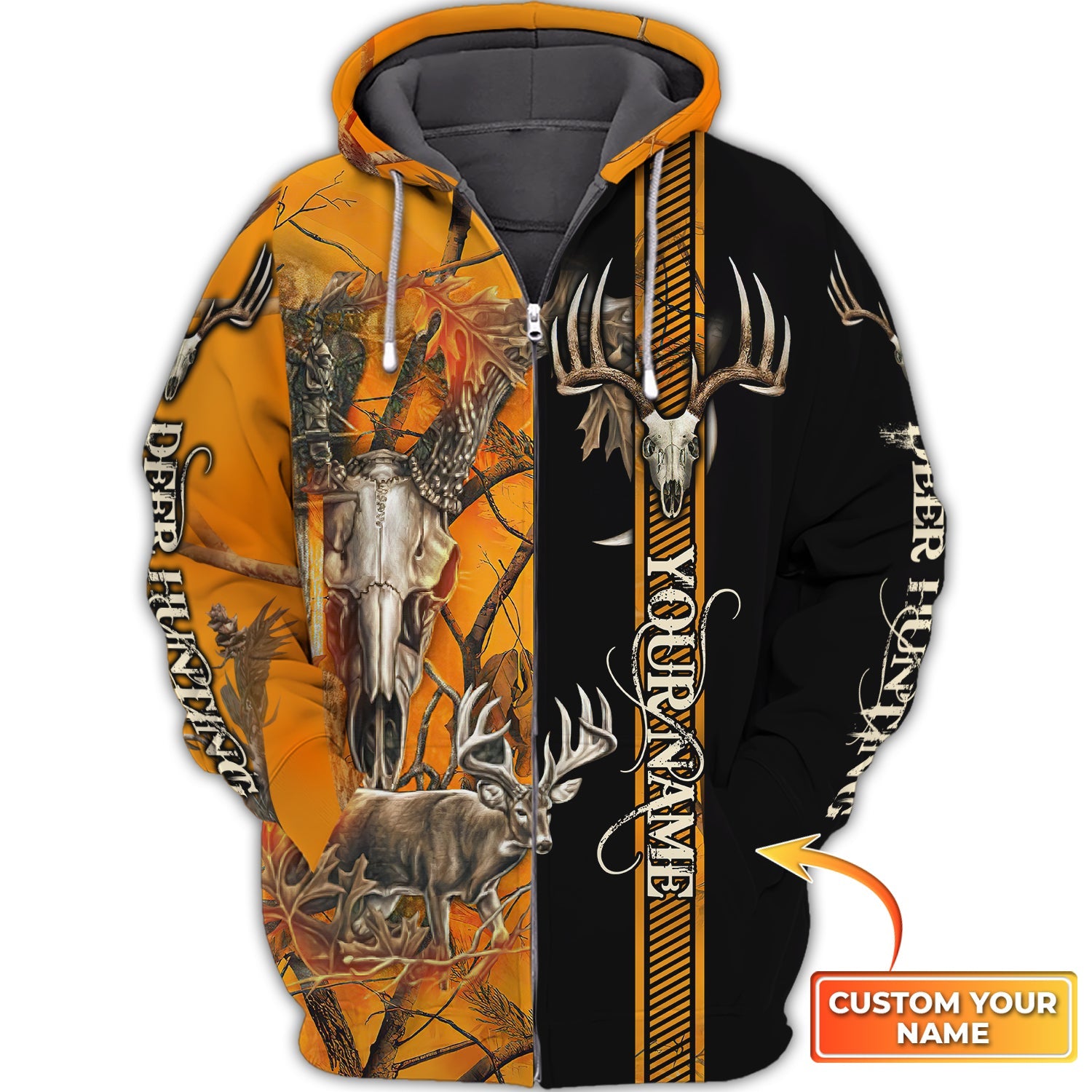 Deer Hunting - Personalized Name 3D Zipper hoodie - Urt96 189