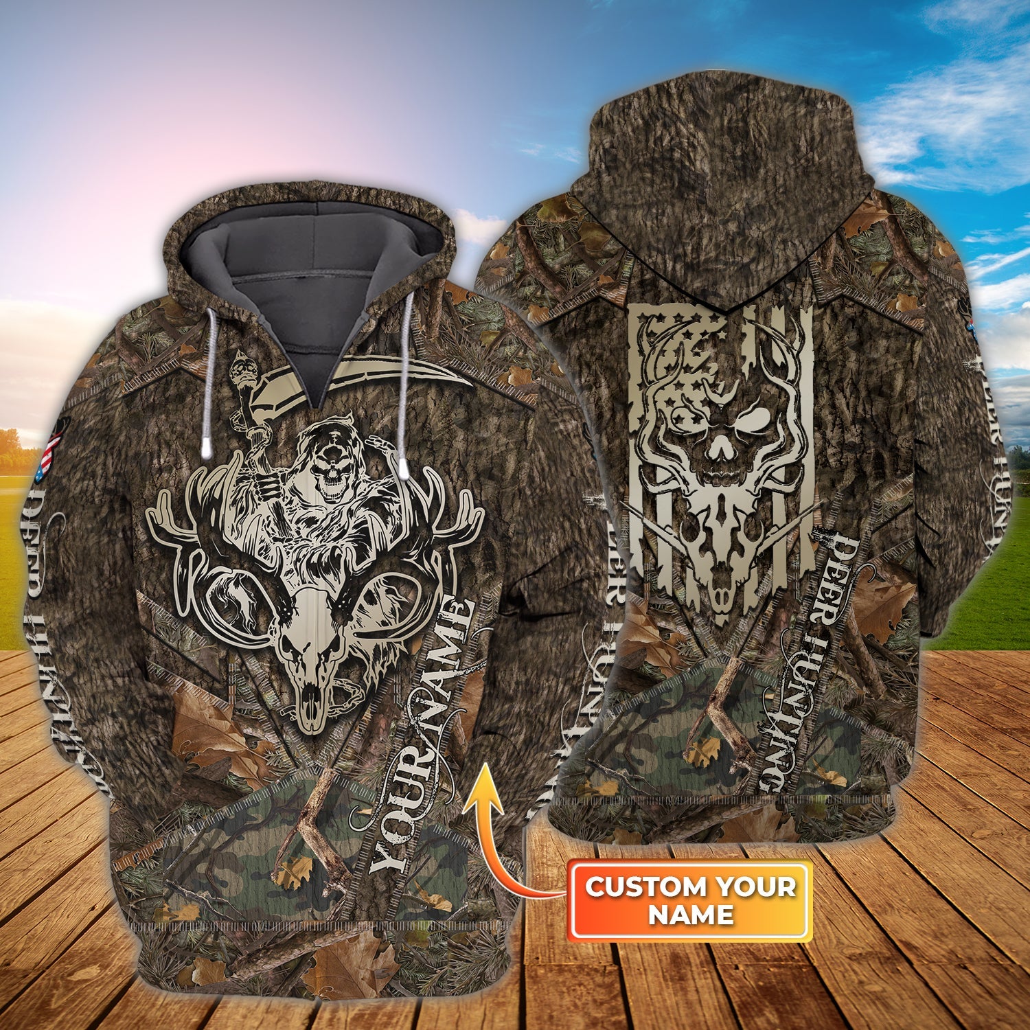 Hunting - Personalized Name 3D Zipper hoodie - H9h3-899