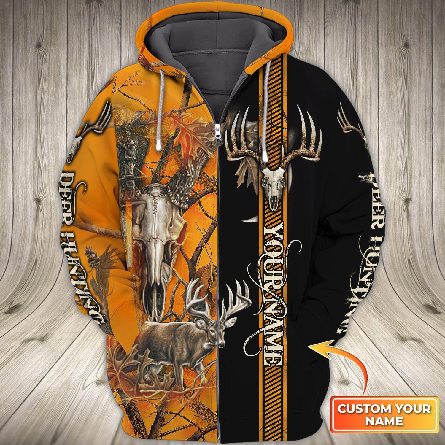 Deer Hunting - Personalized Name 3D Zipper hoodie - Urt96 189