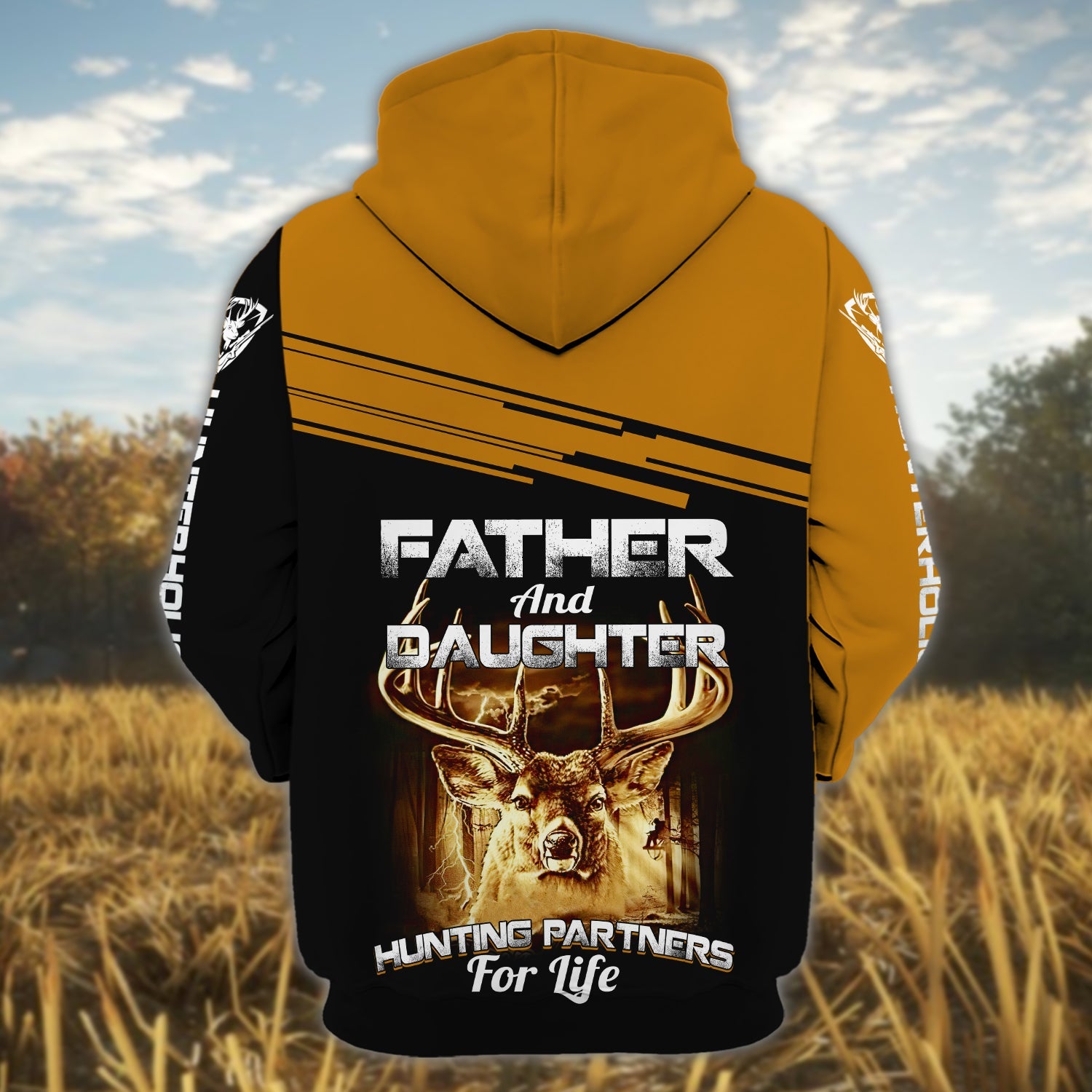 Father And Daughter Hunting Partners For Life - Personalized Name 3D Zipper Hoodie