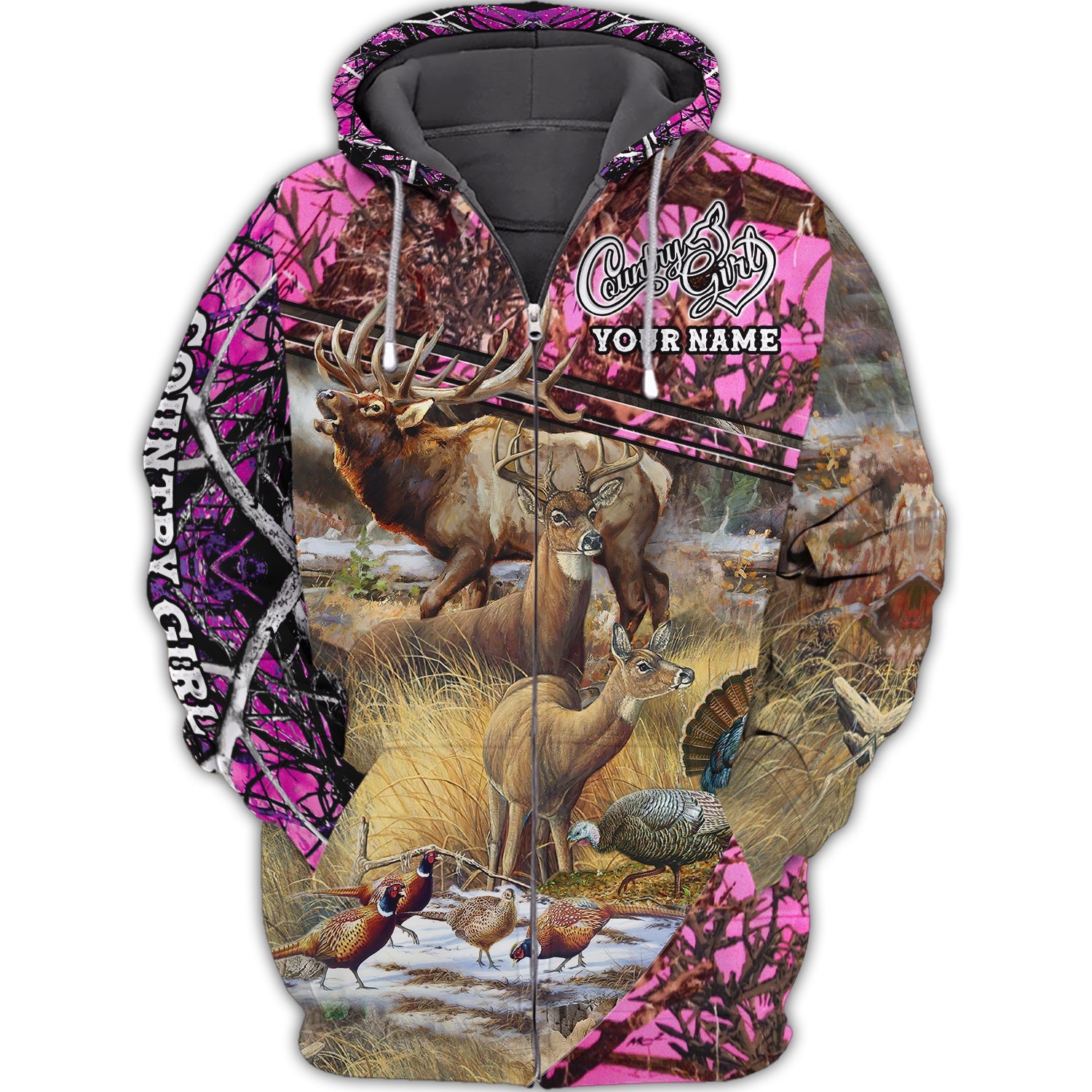 Country Girl - Personalized Name 3D Zipper hoodie - Lta98