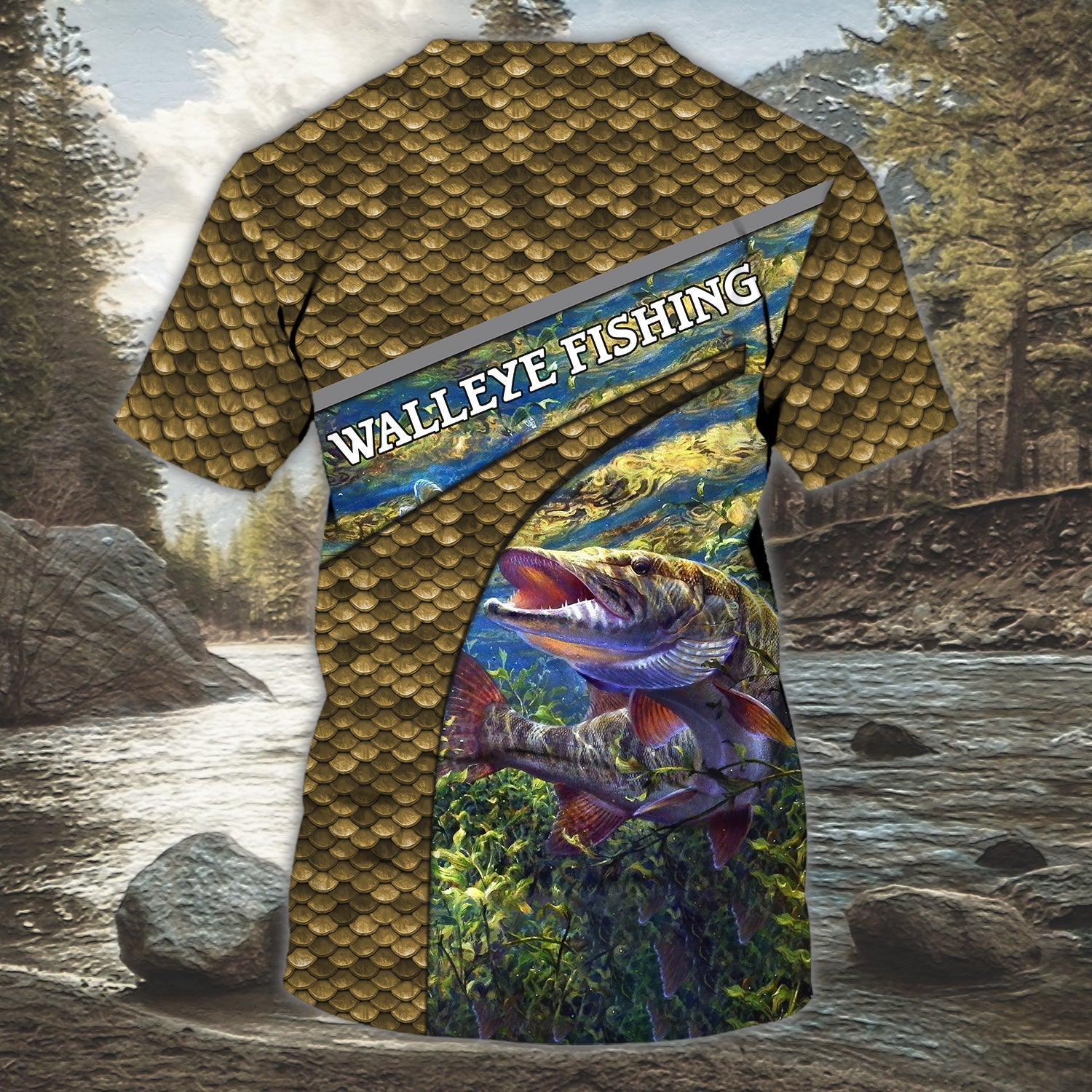 Walleye fishing - Personalized Name 3D Tshirt - Nsd99