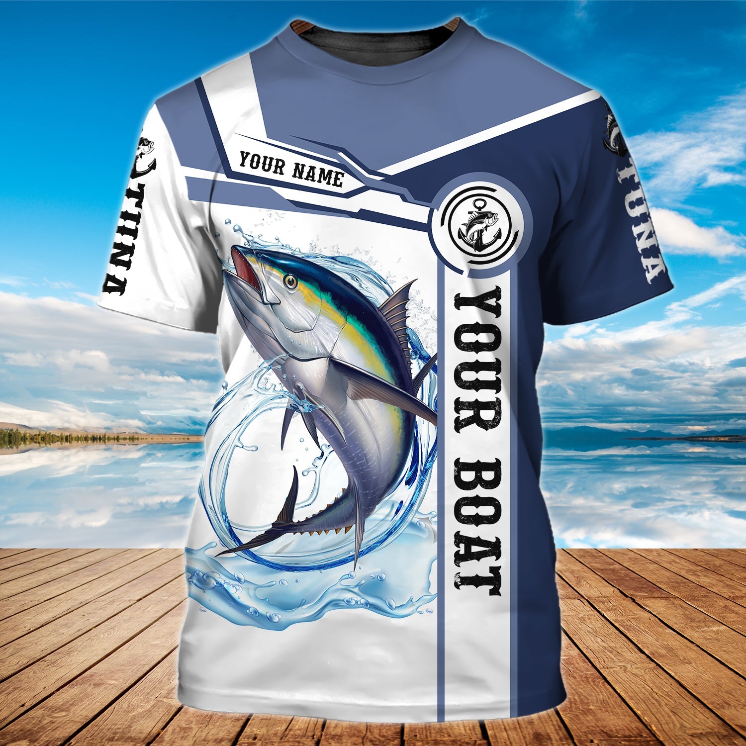 FISHERMAN TUNA - Personalized Name 3D Tshirt - HN95
