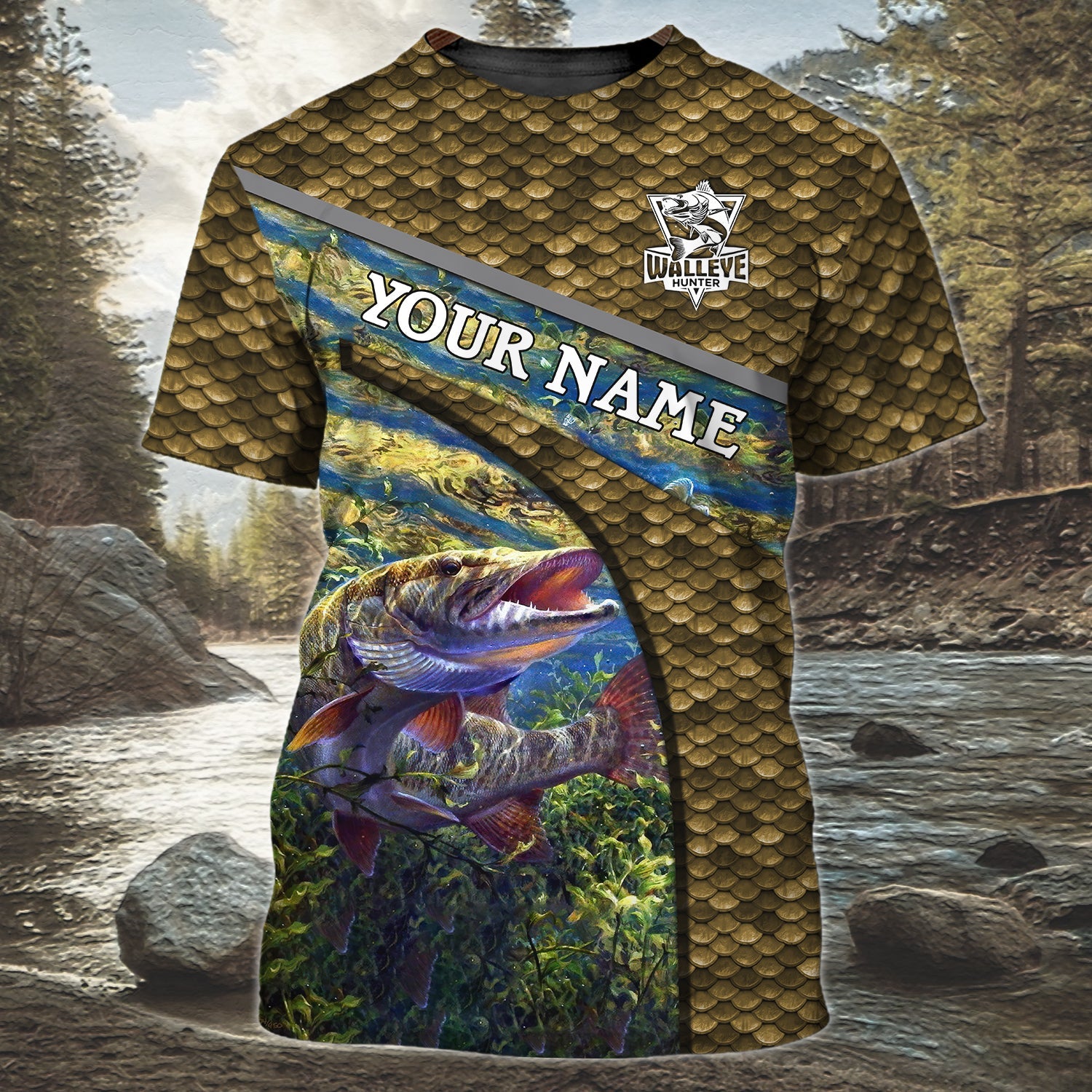 Walleye fishing - Personalized Name 3D Tshirt - Nsd99