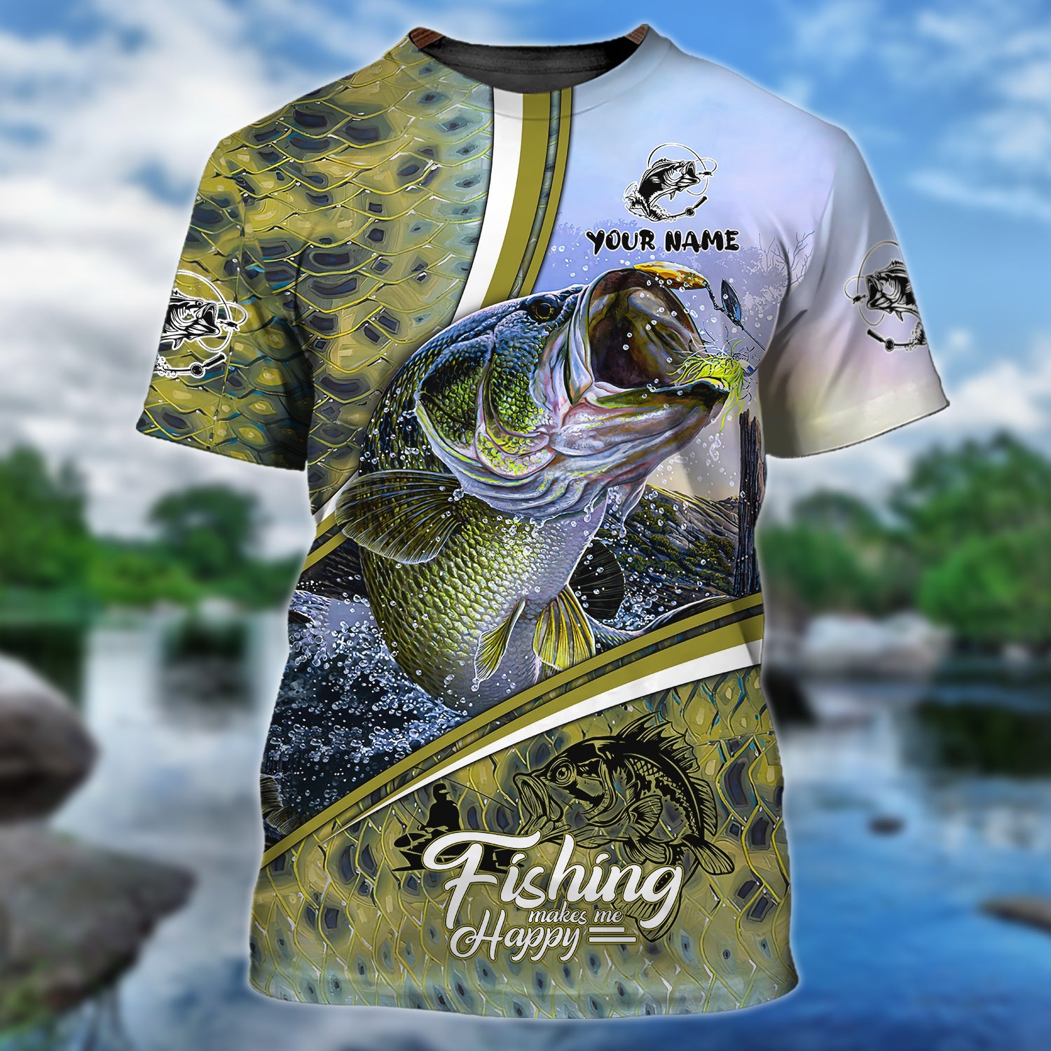 Bass Fishing - Personalized Name 3D Tshirt 01 - 339