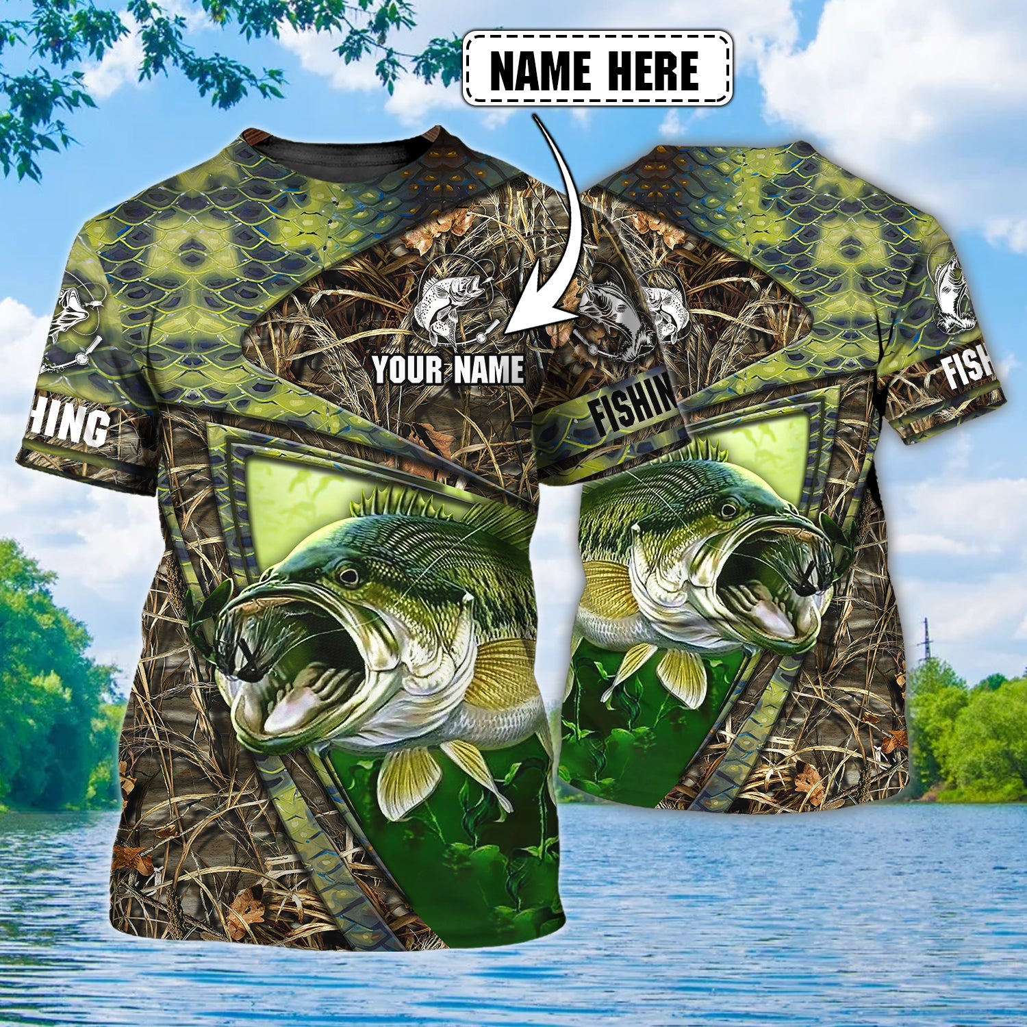 Fishing 007 - Personalized Name 3D T Shirt - 16hb