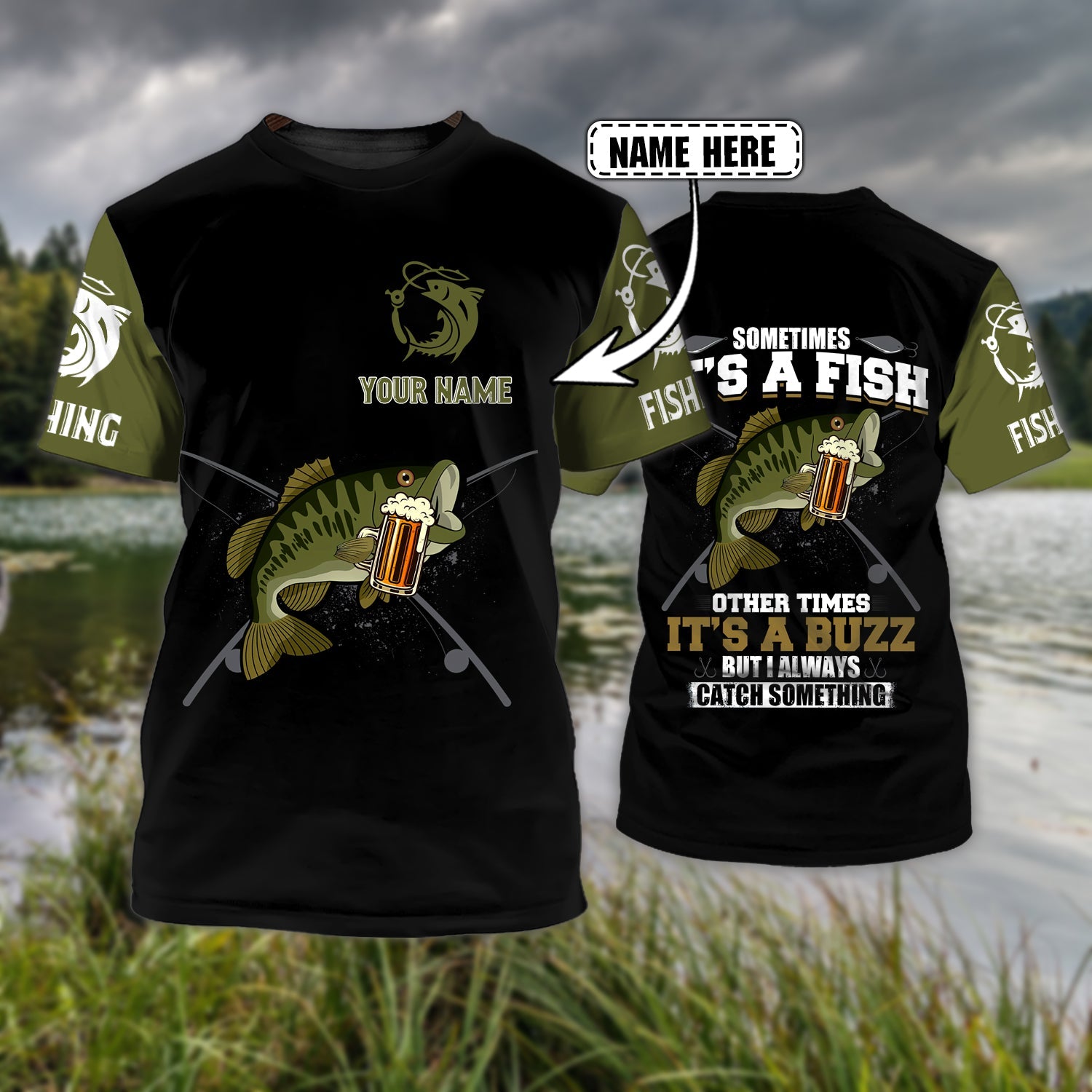 Fishing 10 - Personalized Name 3D T Shirt - 16hb