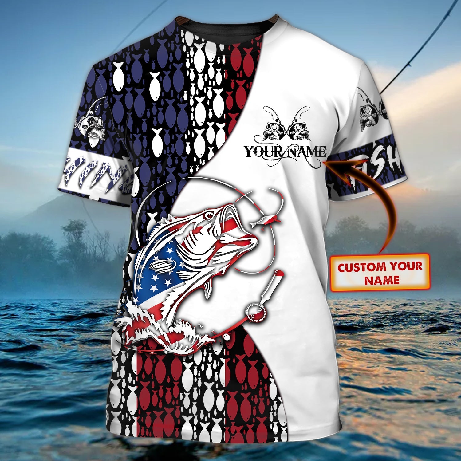 3D FISHING3 - Personalized Name 3D Tshirt - BY97