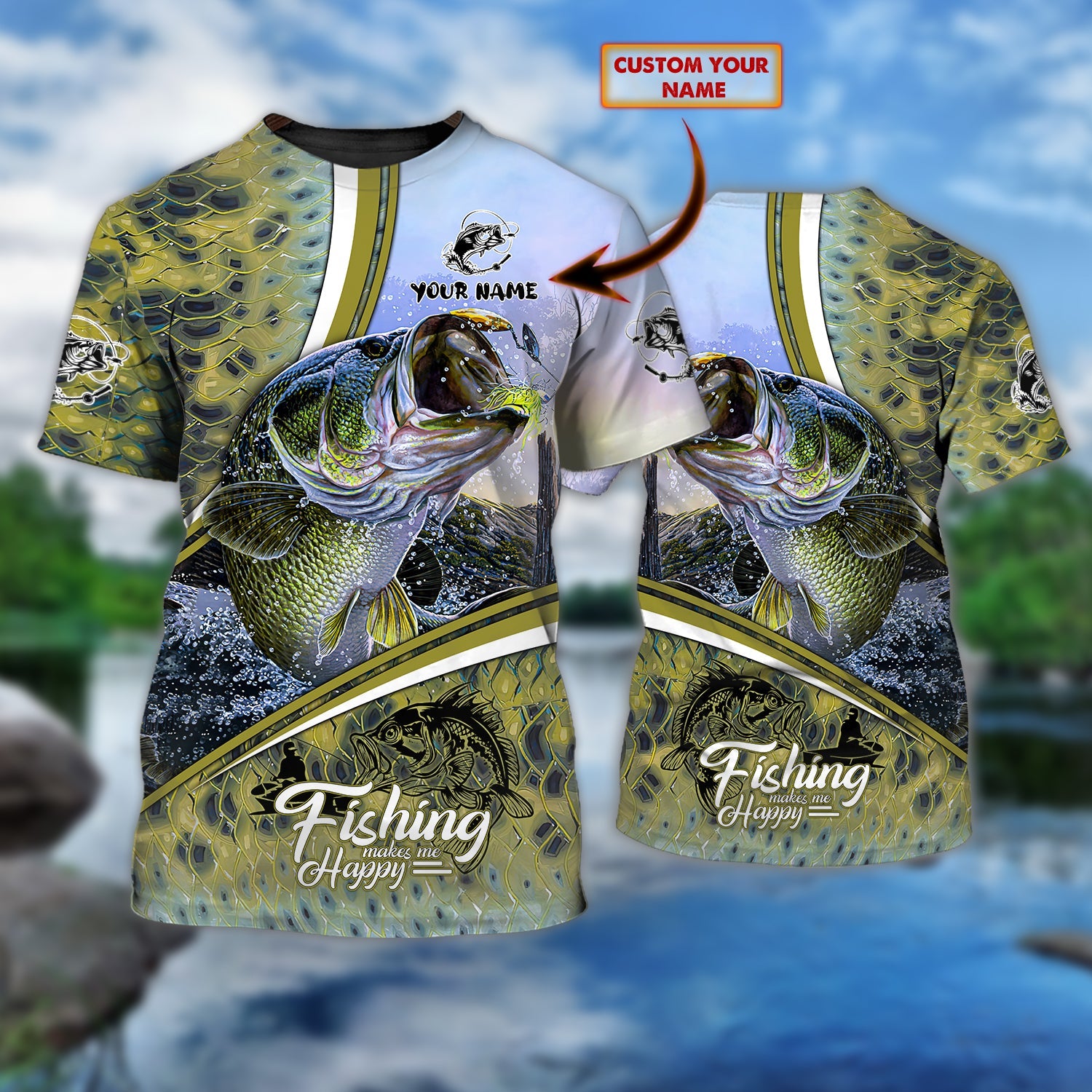 Bass Fishing - Personalized Name 3D Tshirt 01 - 339