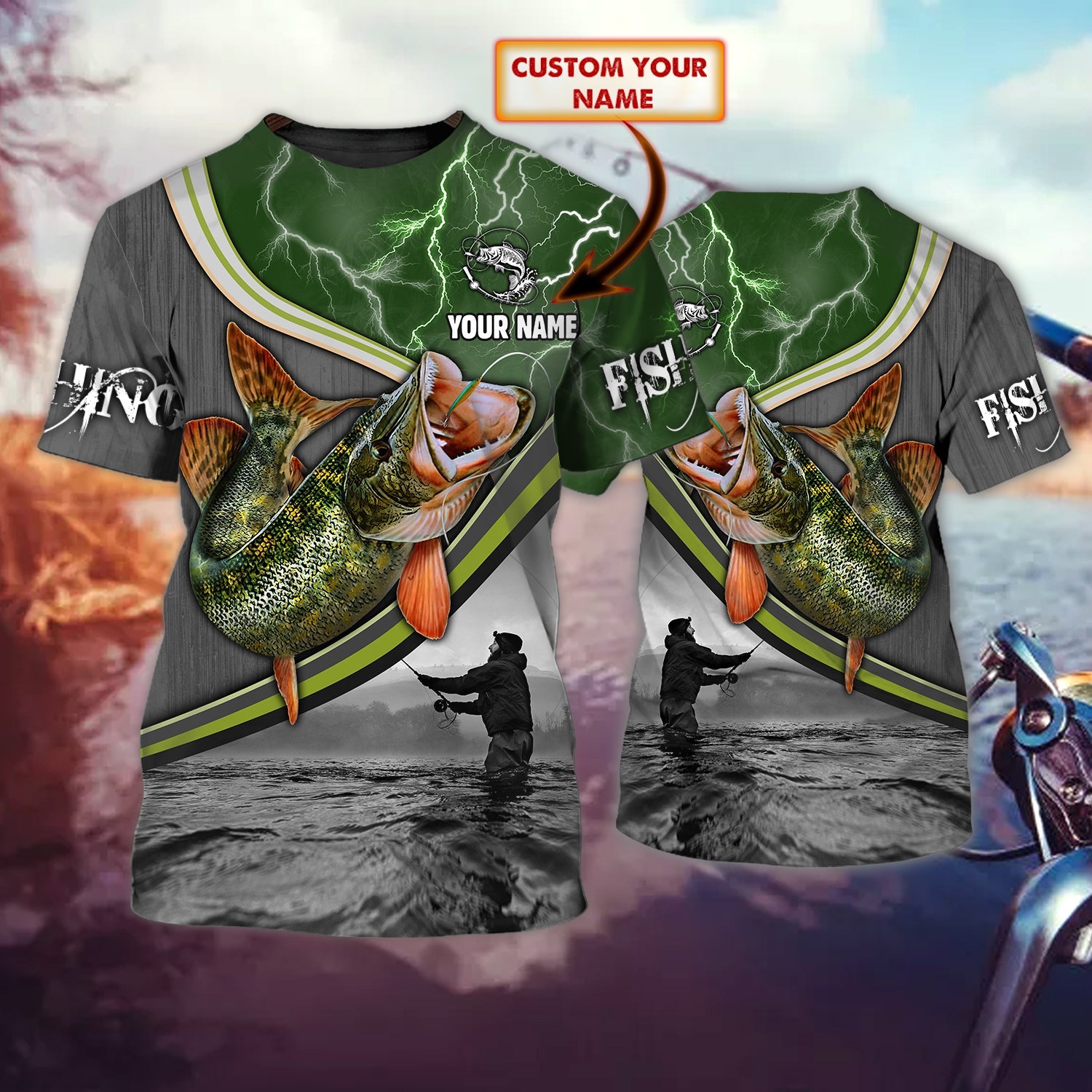 Pike fishing - Personalized Name 3D Tshirt - Lst149