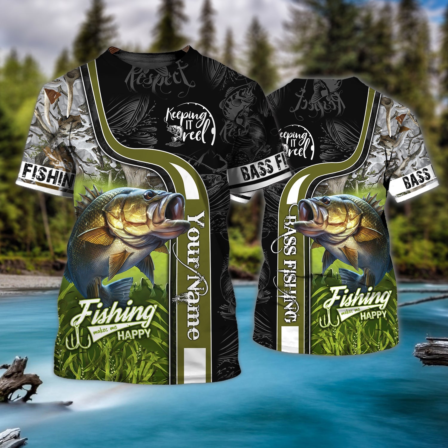 3D FISHING2 - Personalized Name 3D Tshirt - BY97