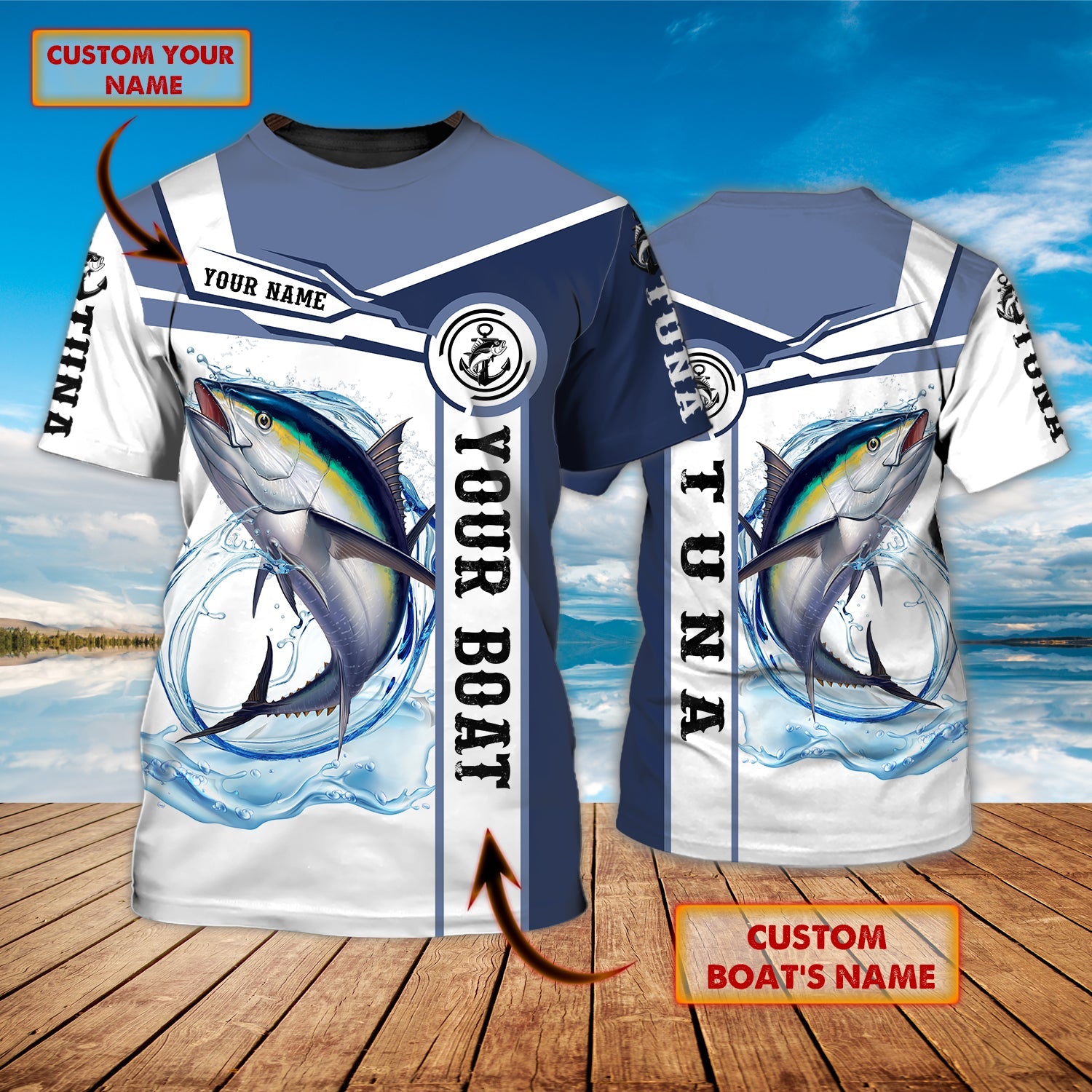 FISHERMAN TUNA - Personalized Name 3D Tshirt - HN95