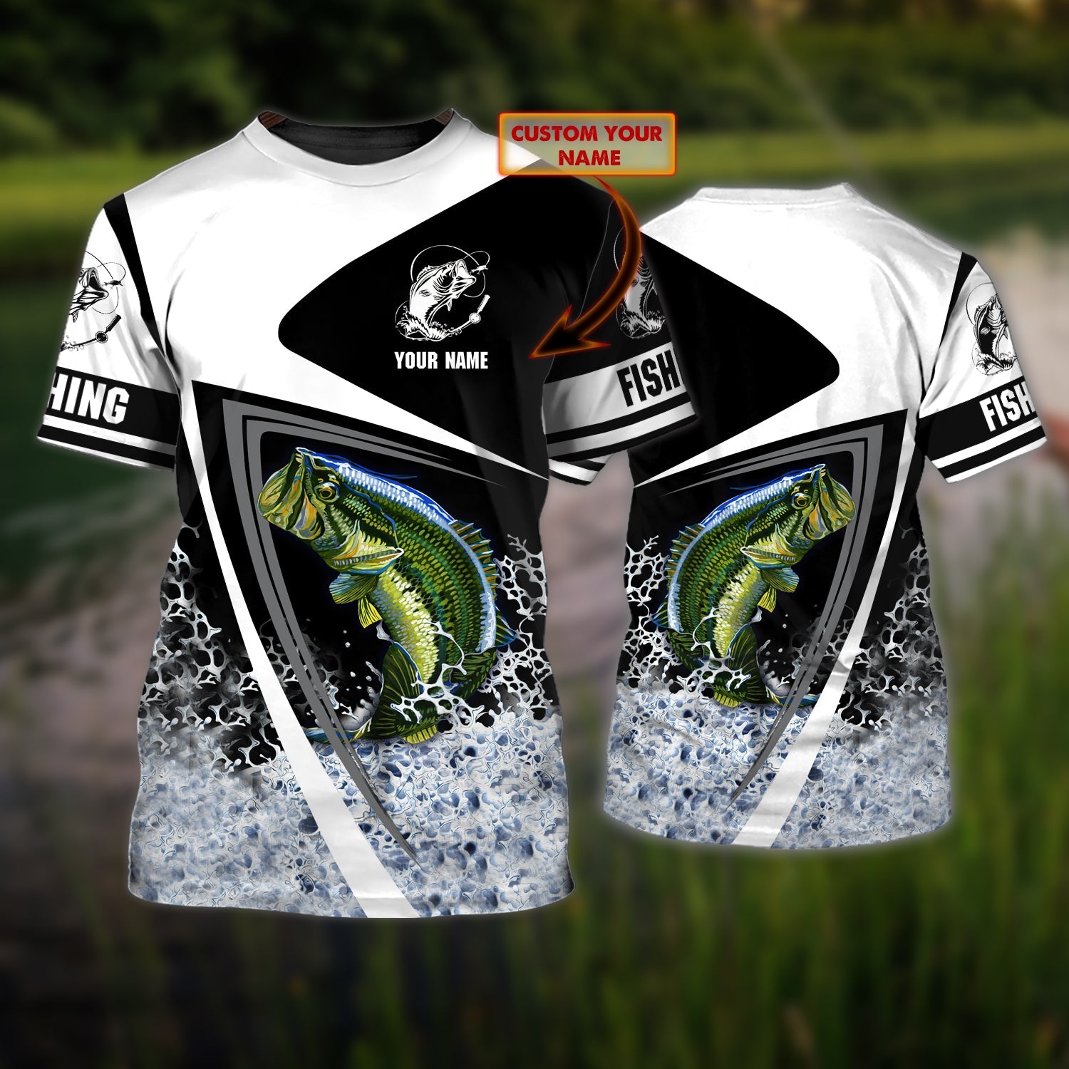 Bass Fishing Custom Name Tshirt