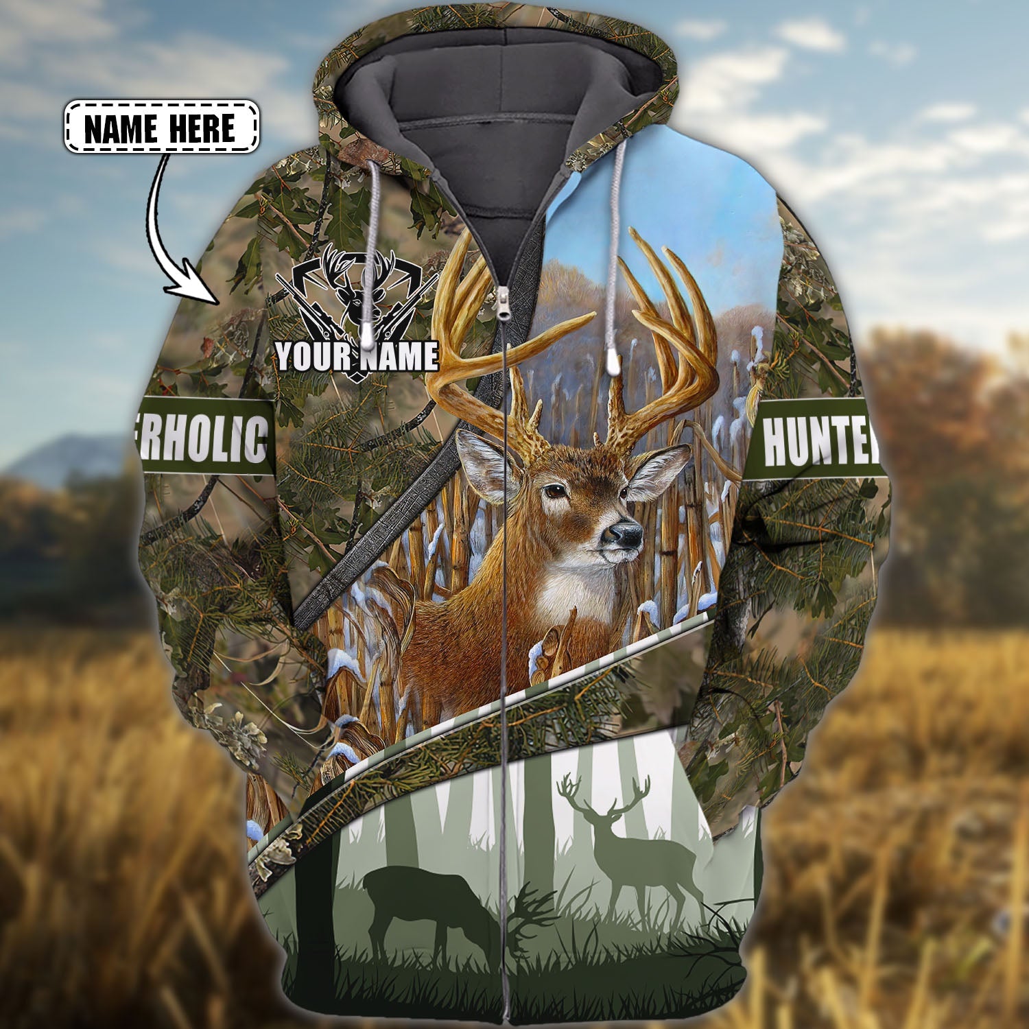 Hunting - Personalized Name 3D Zipper hoodie - TT99-691