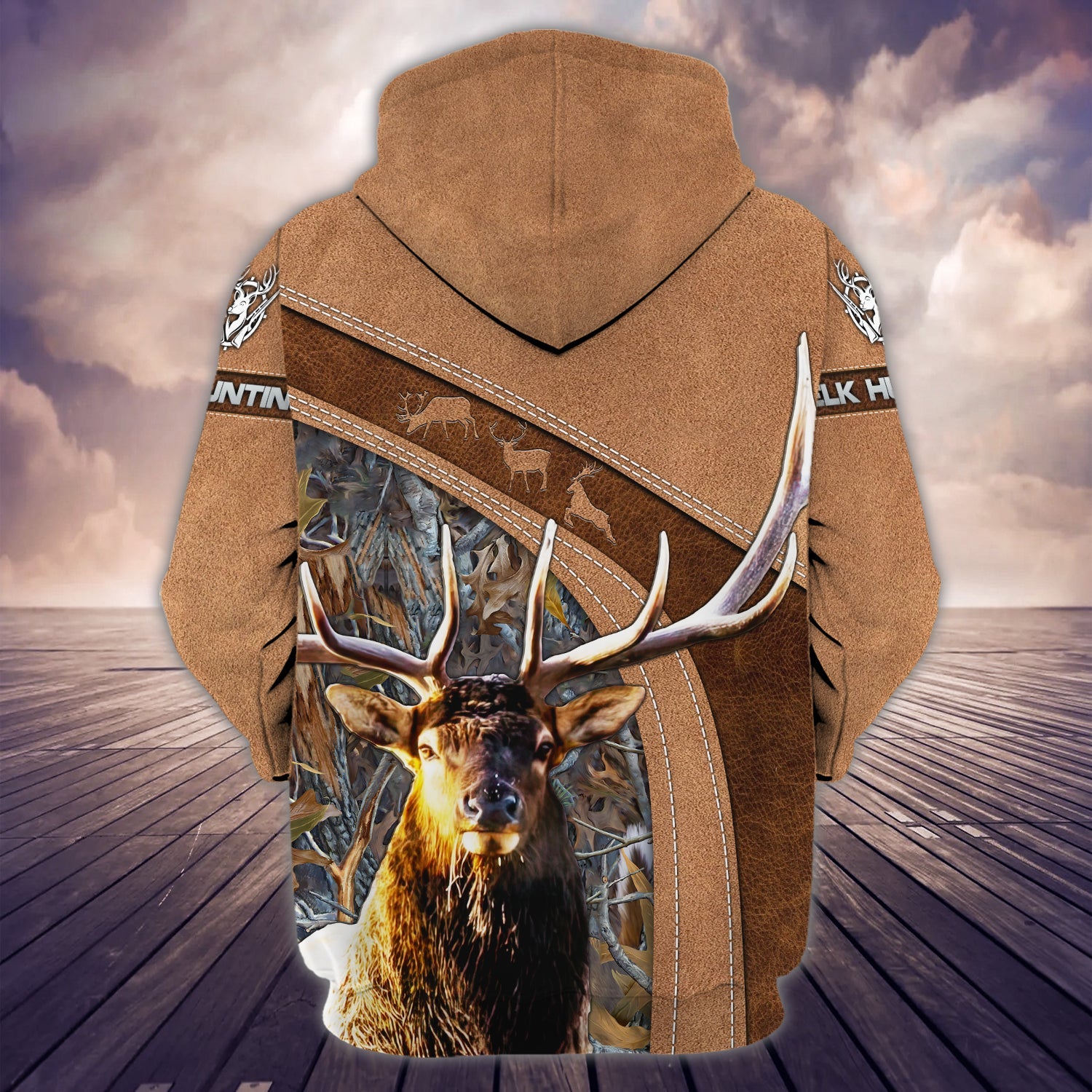 Elk Hunting - Personalized Name 3D Zipper Hoodie - 142