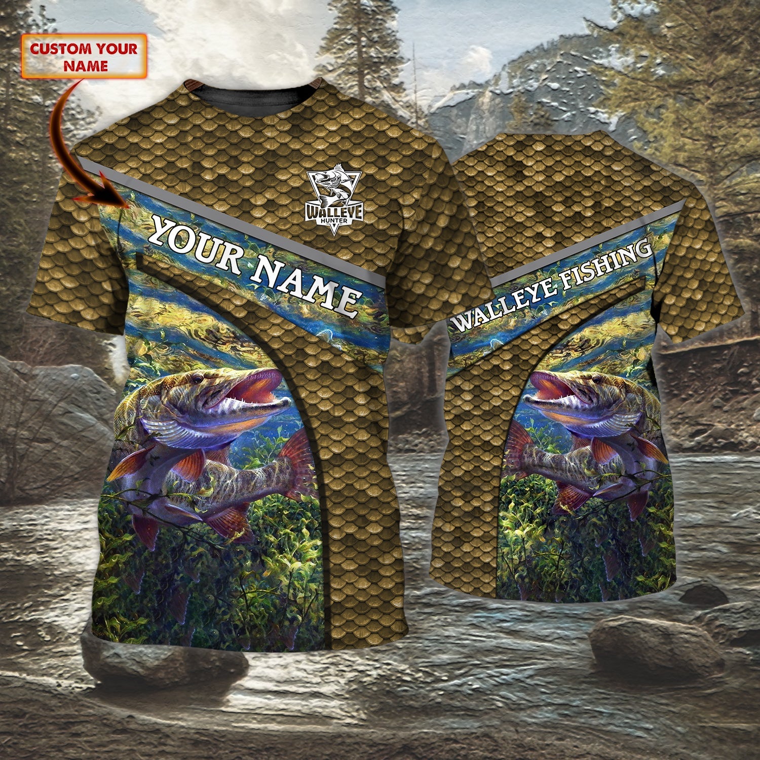 Walleye fishing - Personalized Name 3D Tshirt - Nsd99