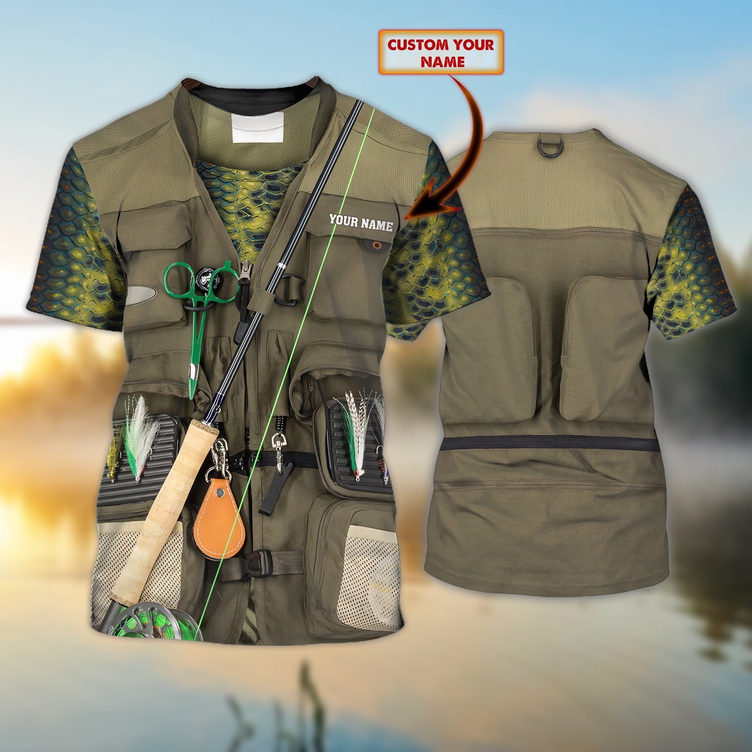 Fishing Shirt - Personalized Name 3D Tshirt Fising Vest - Hdmt
