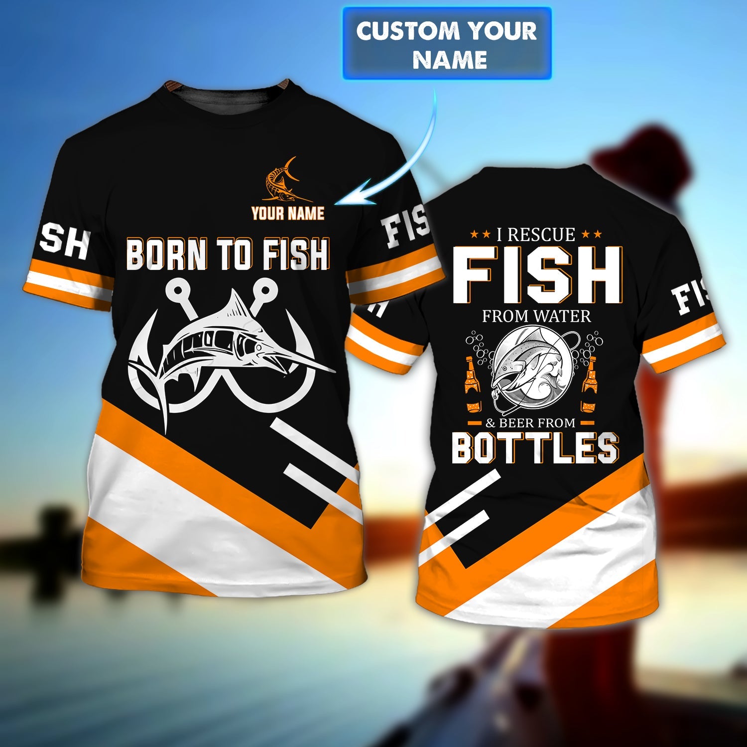 Born to Fish - Personalized Name 3D T Shirt 11 - HN95