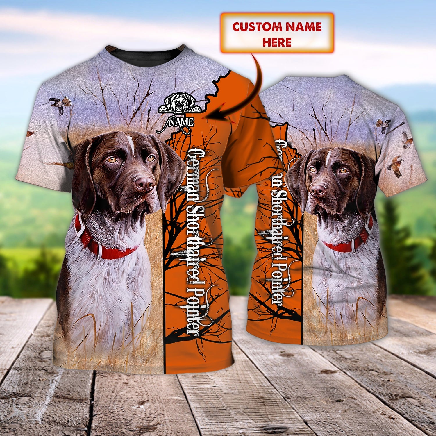 3D DOG HUNTING1 - Personalized Name 3D T Shirt - BY97