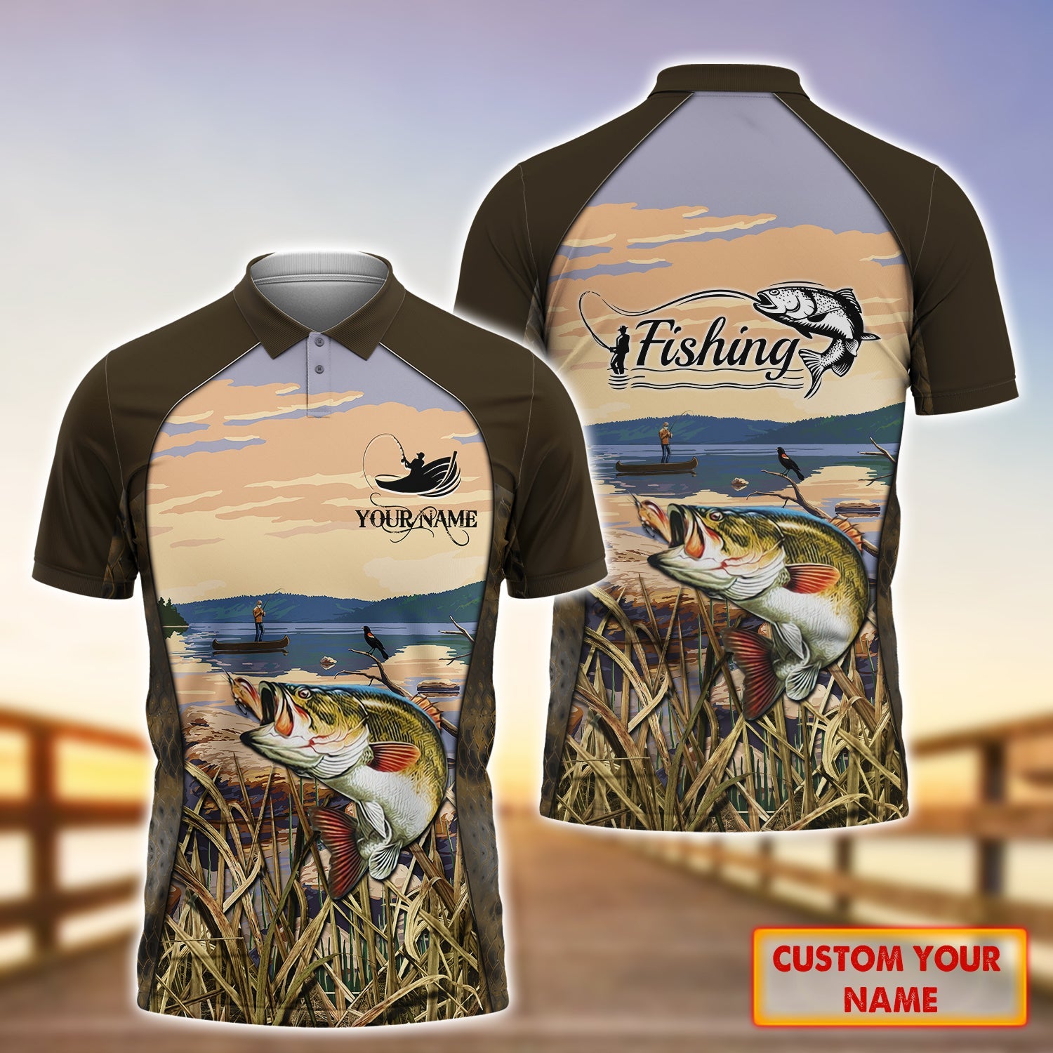 Vintage Fishing - Personalized Name 3D Polo Shirt - QB95