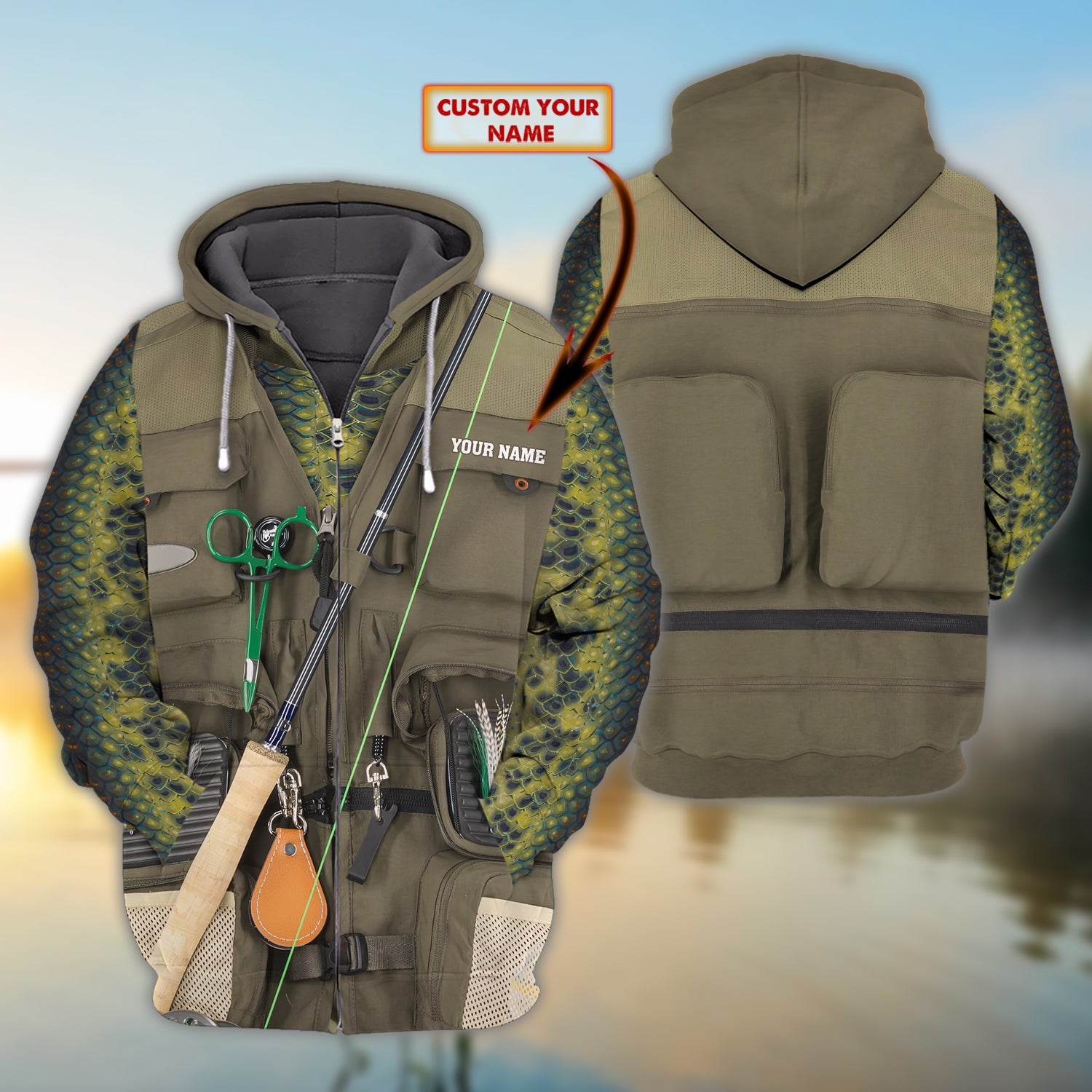 Custom 3D Bass Vest 3D Full Print Shirts, Unique Design for Anglers, Perfect Gift for Bass Fishing Enthusiasts!