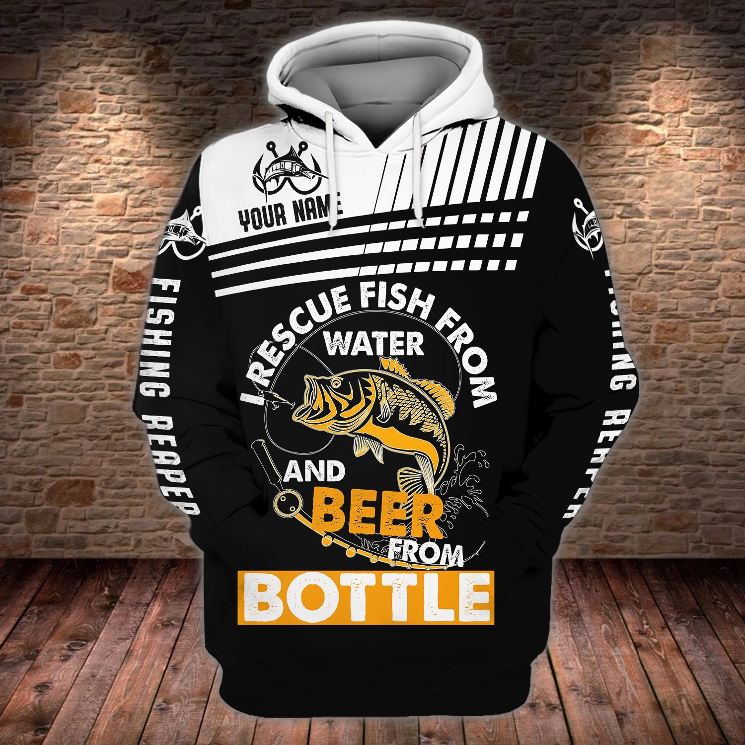 Fishing And Beer - Personalized Name 3D Hoodie - Dah 57