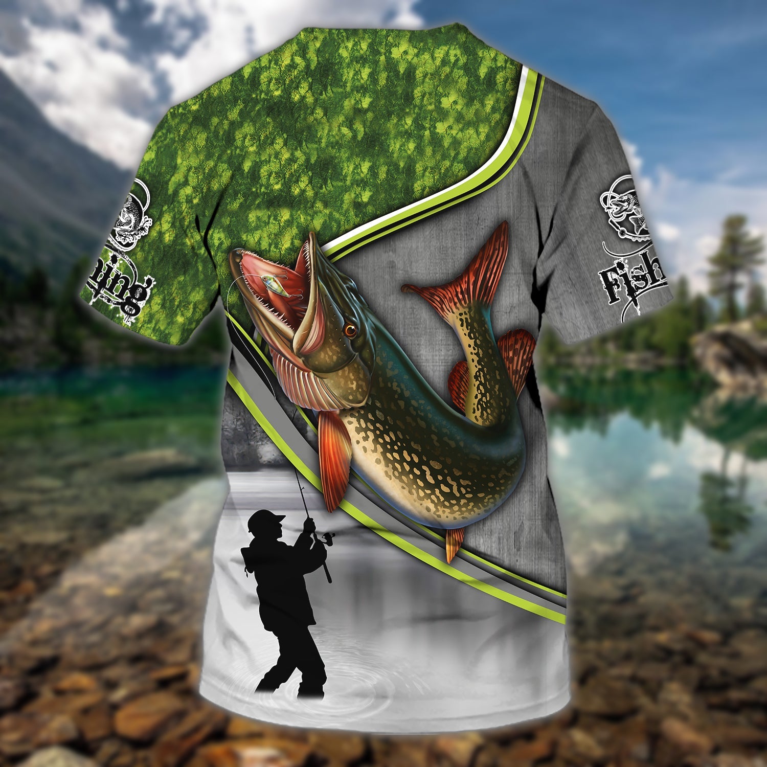 Pike fishing - custom name Tshirt - tt99-518