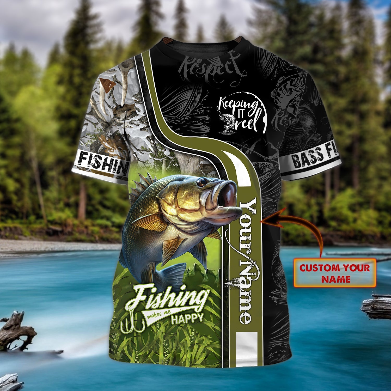 3D FISHING2 - Personalized Name 3D Tshirt - BY97