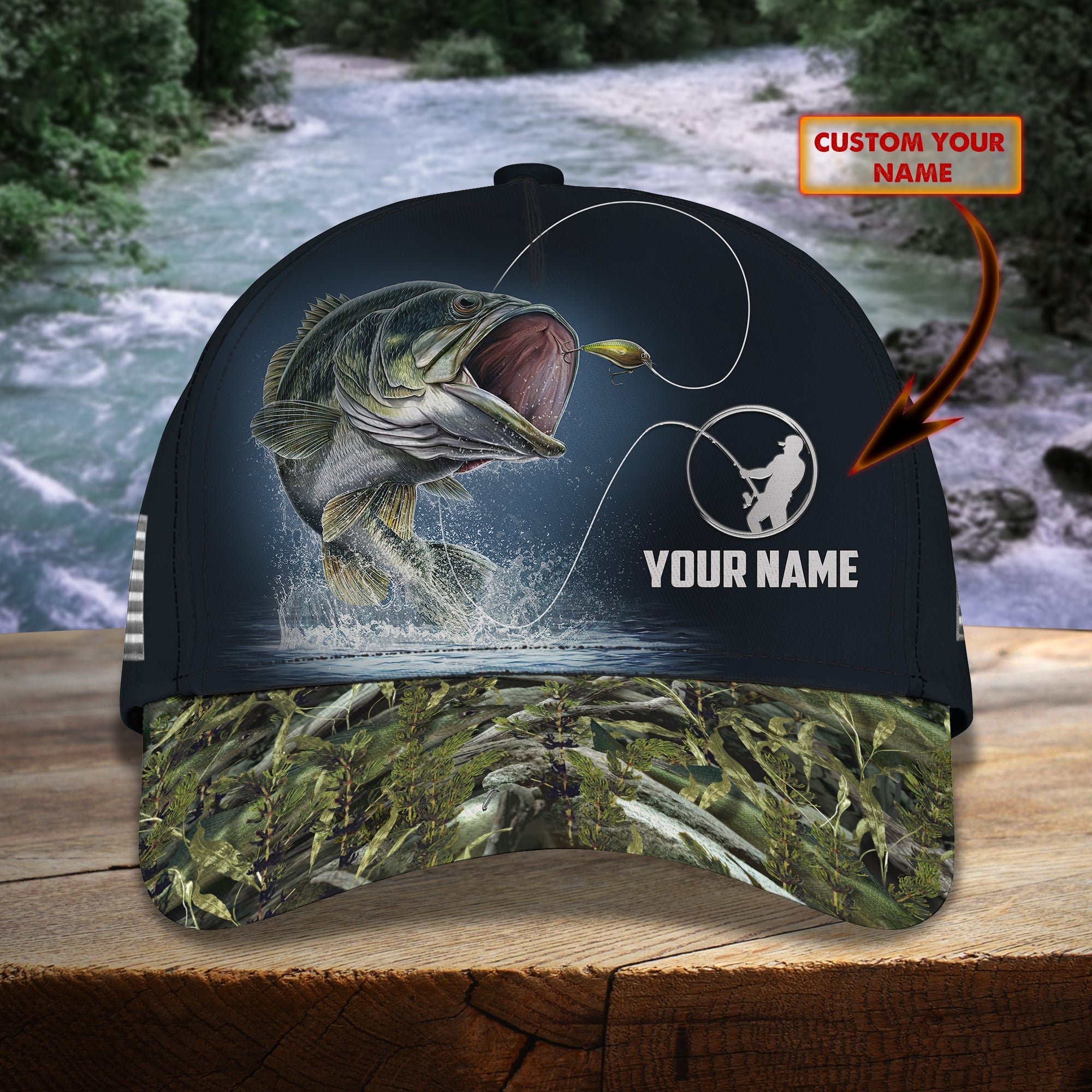 Bass Fishing Classic Cap Custom Name - 979