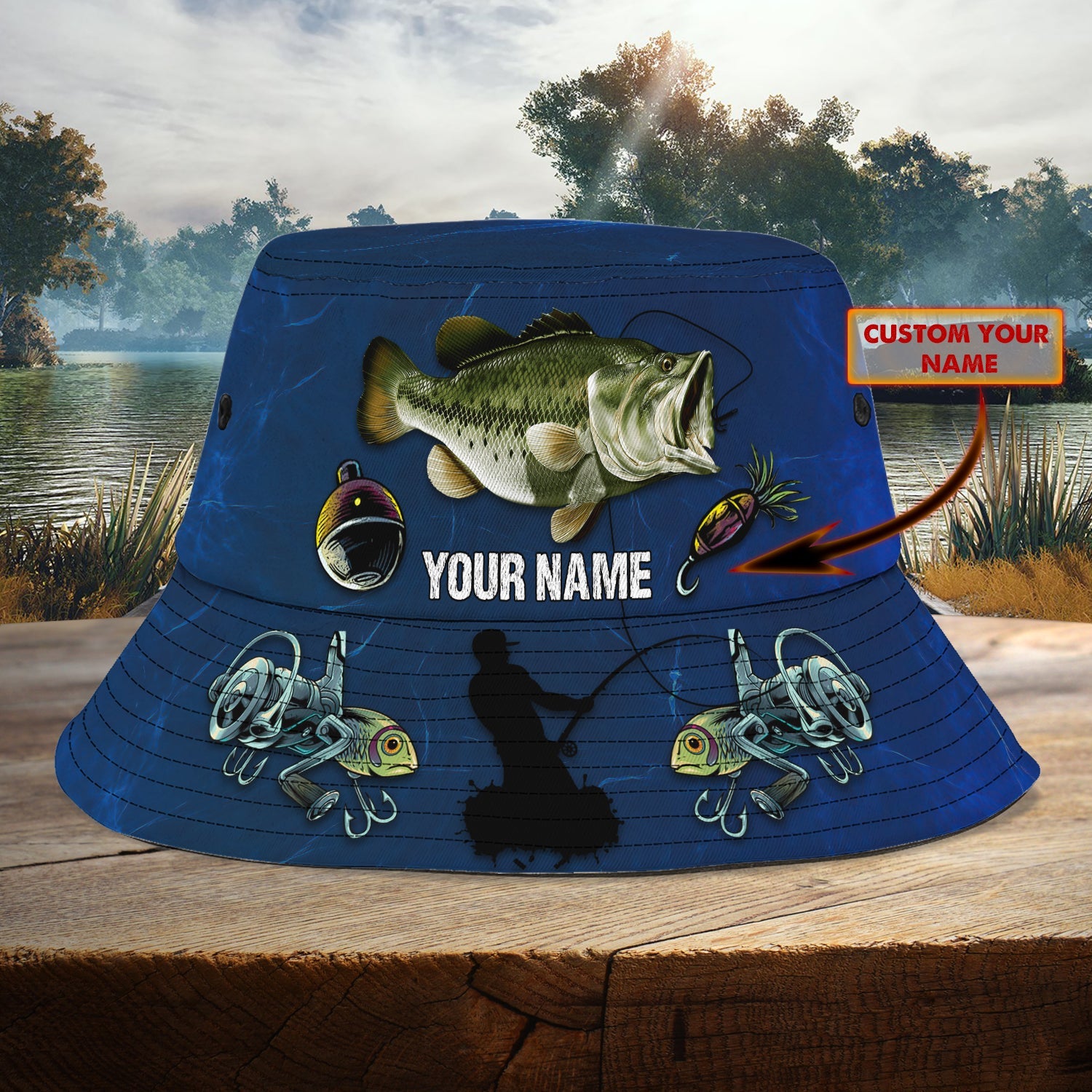 Custom Bucket Hat - Bass Fishing - 155
