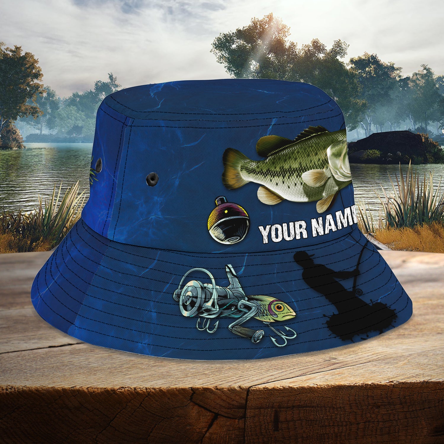 Custom Bucket Hat - Bass Fishing - 155