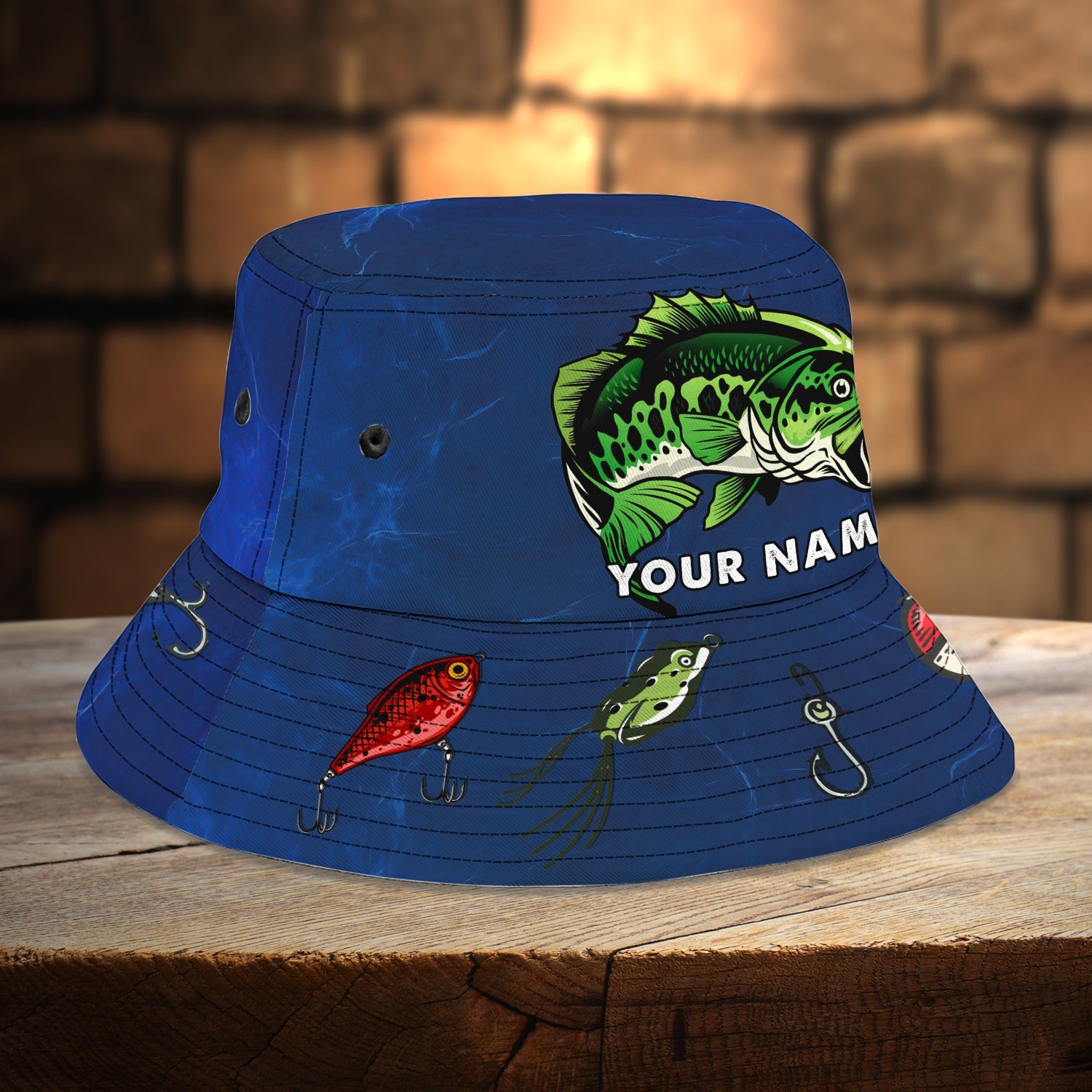 Custom Bucket Hat - Bass Fishing - 373