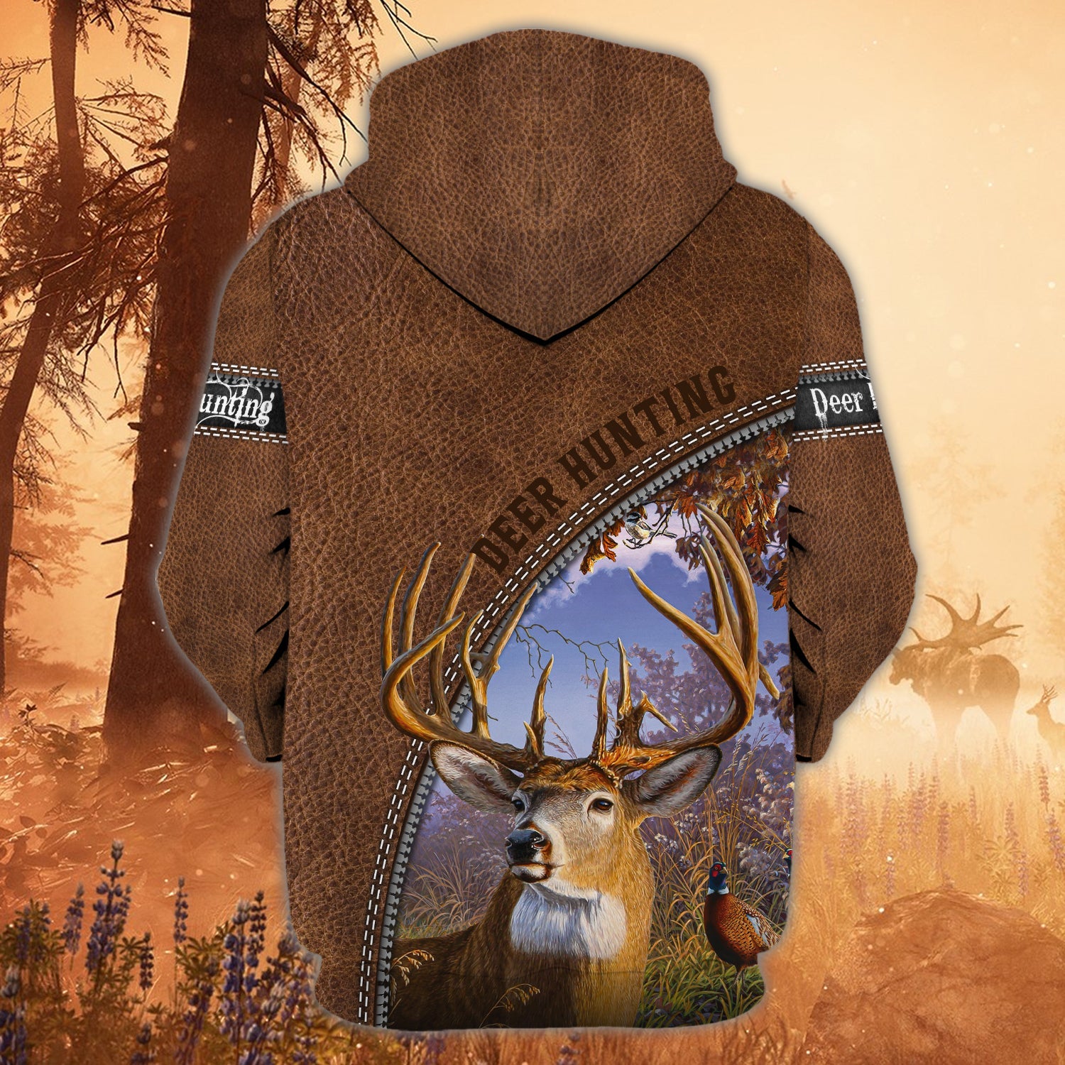 Deer Hunting - Personalized Name 3D Zipper Hoodie - 681