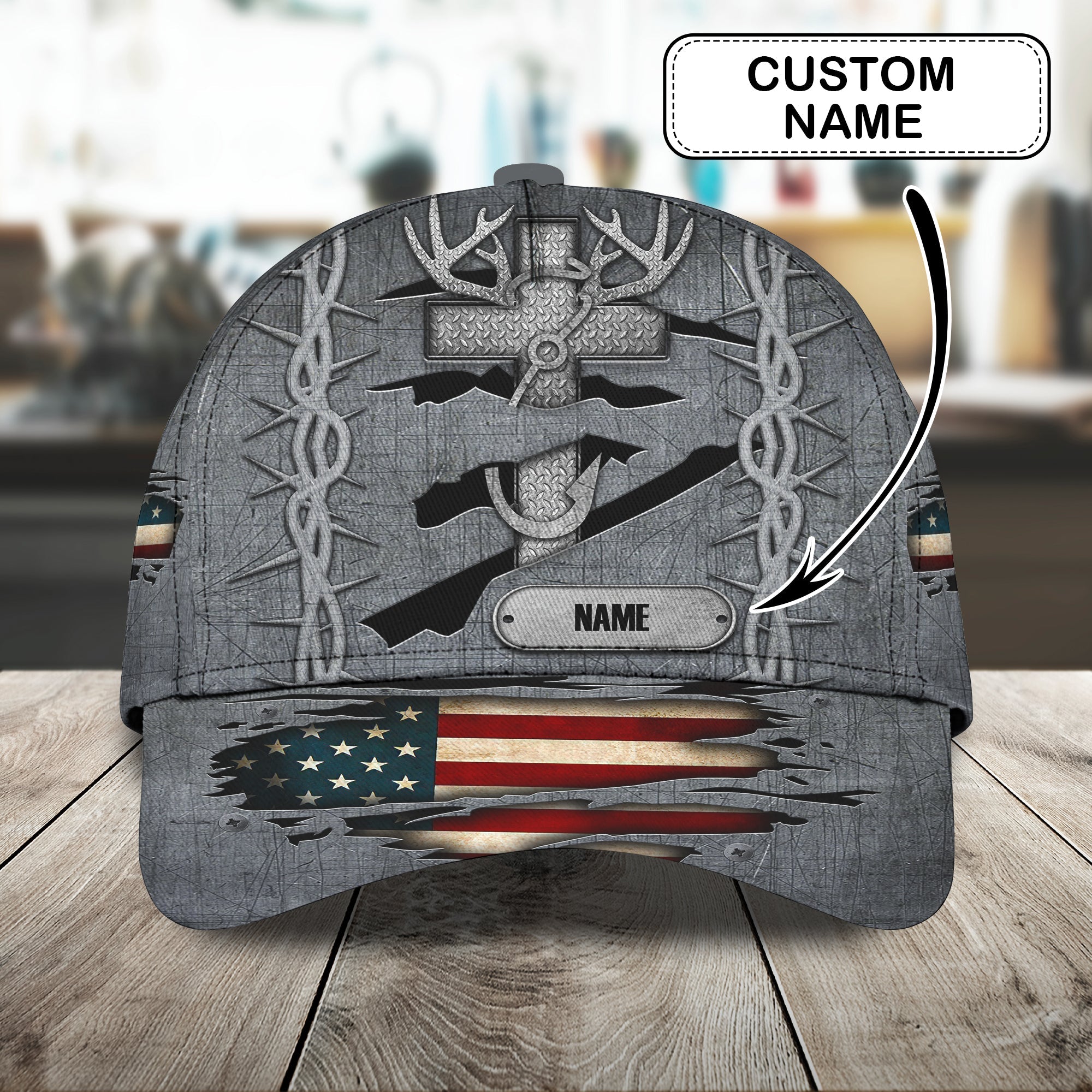 HUNT AND FISHING - Personalized Name Cap - Loop - Vhv-cap-017