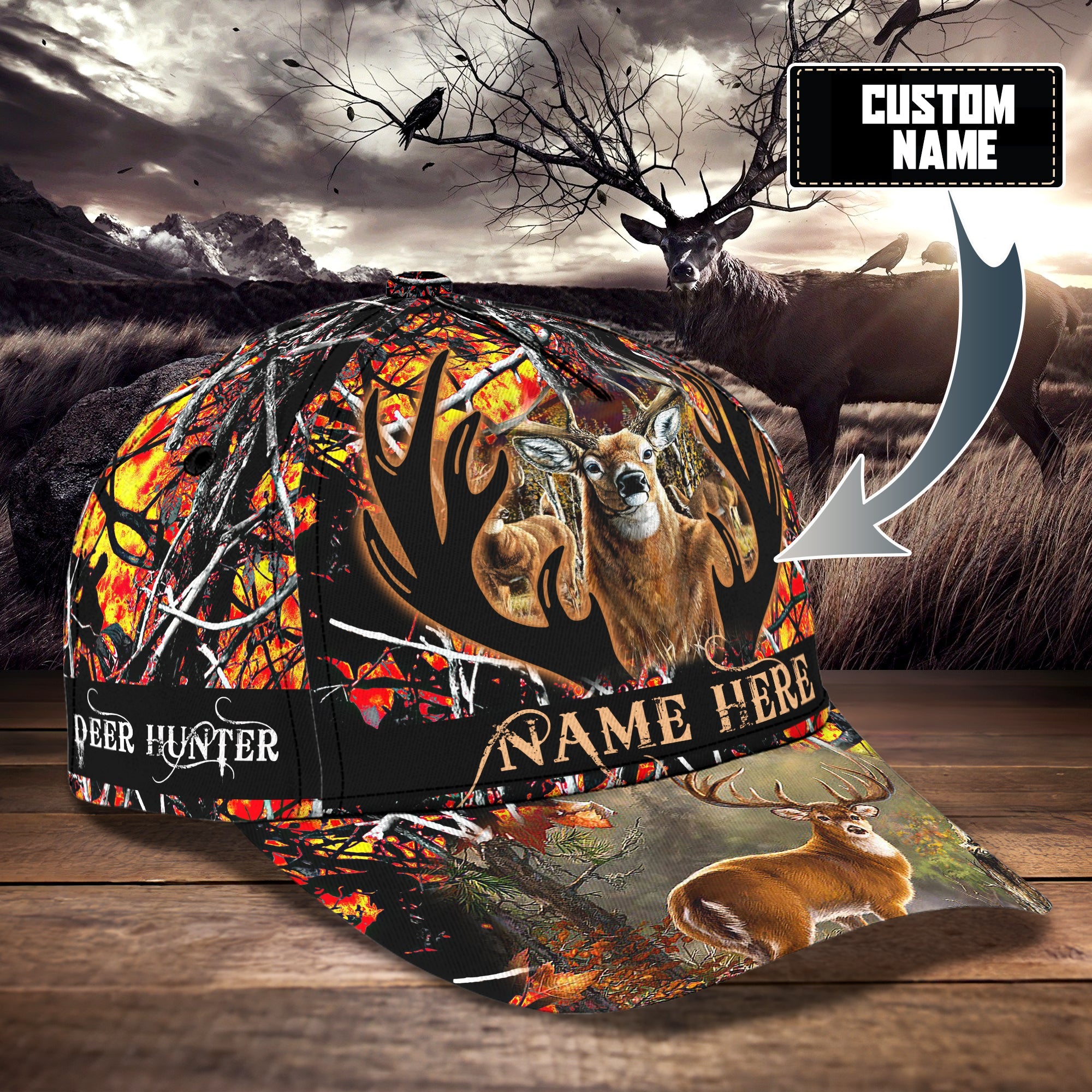 Copy of Deer Hunting - Personalized Name Cap For Deer Hunter - Hez98 01