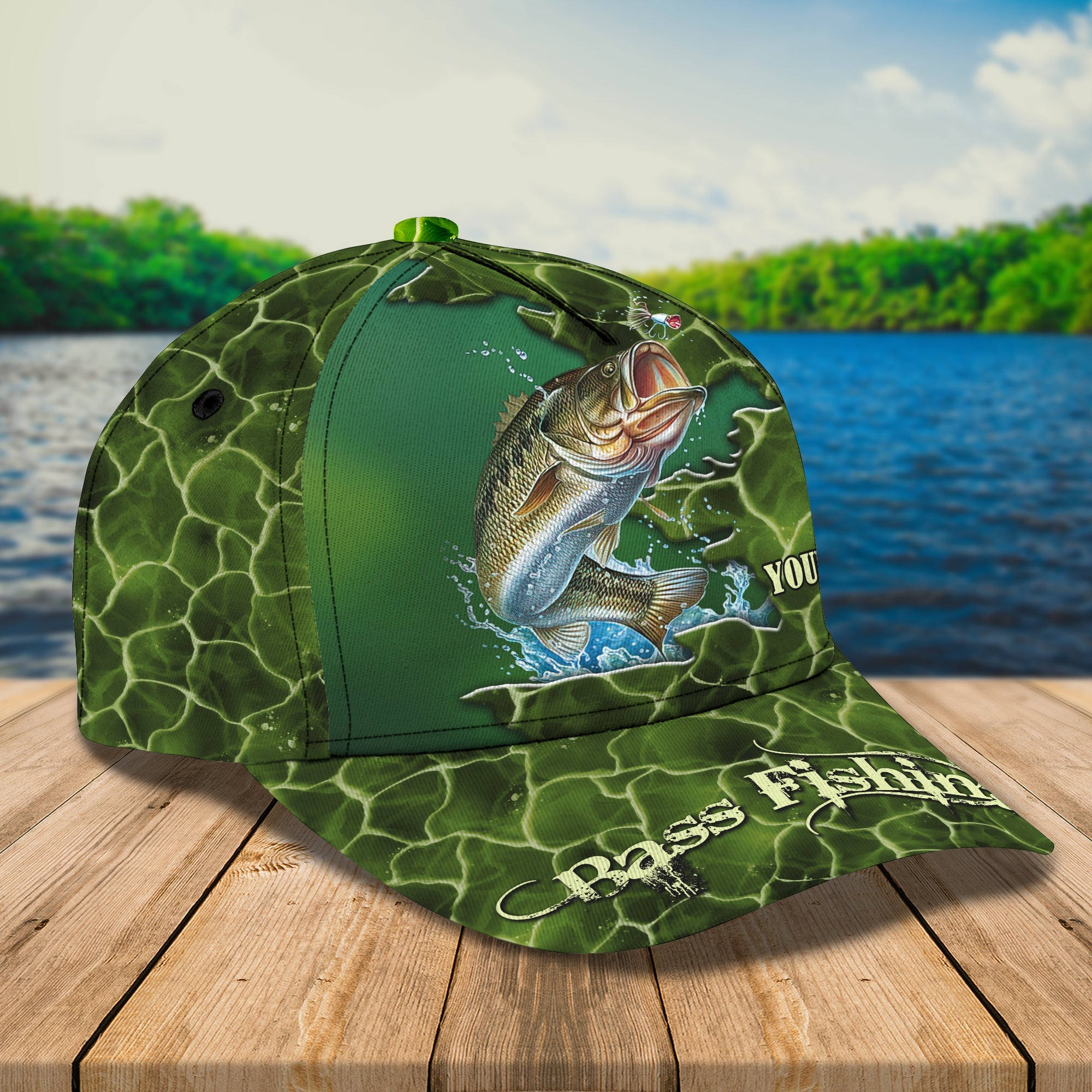 Fishing 3 - Personalized Name Cap - Hta